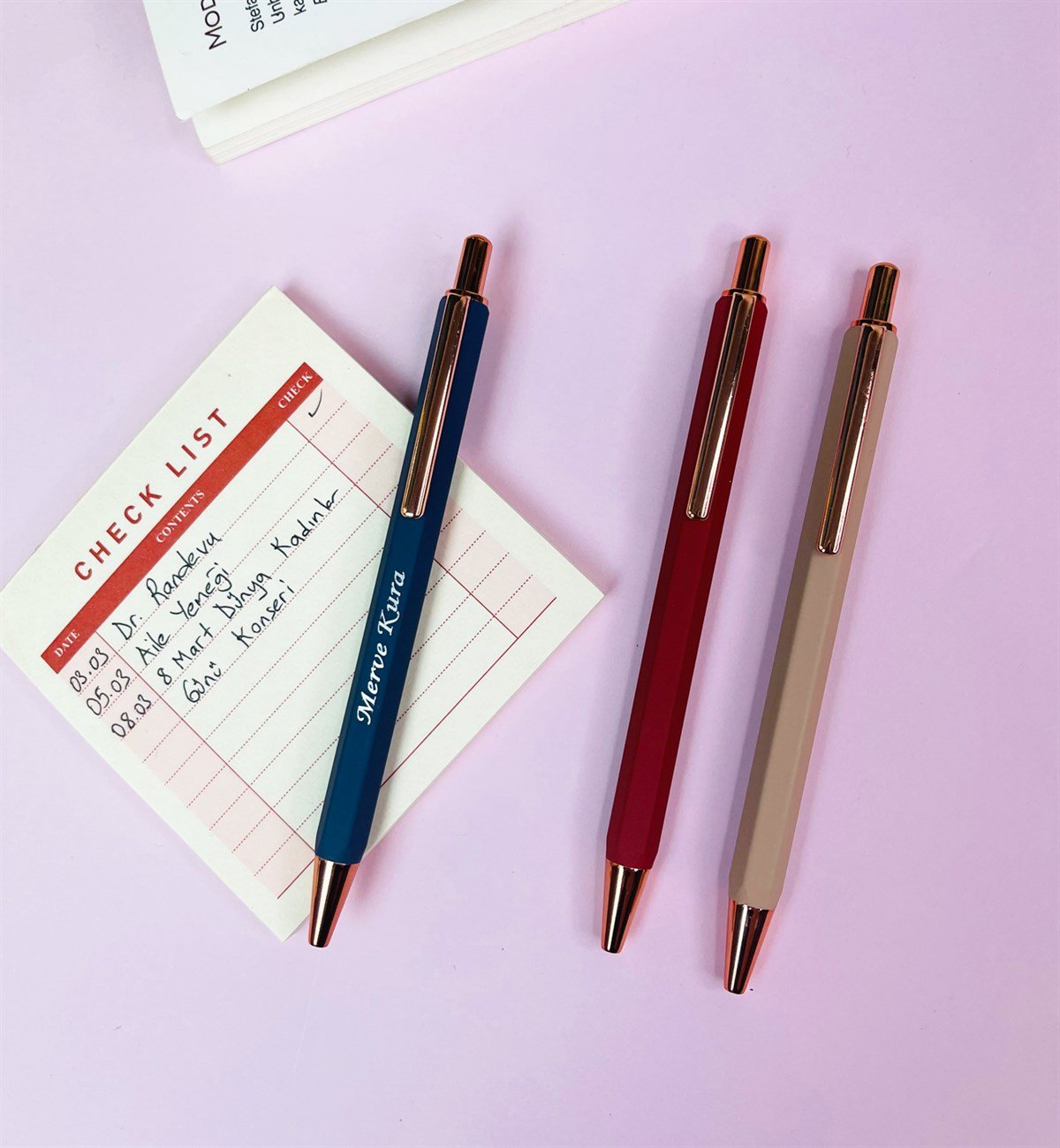 Kişiye Özel Morandi Style Siyah Jel kalemgiftmodaGm-4317-K