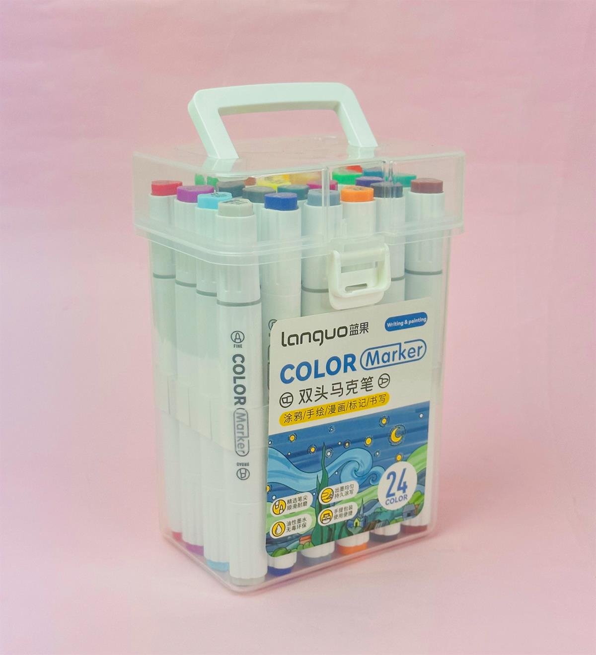 Languo Çift Taraflı 24lü Marker Kalem SetgiftmodaGm-5115