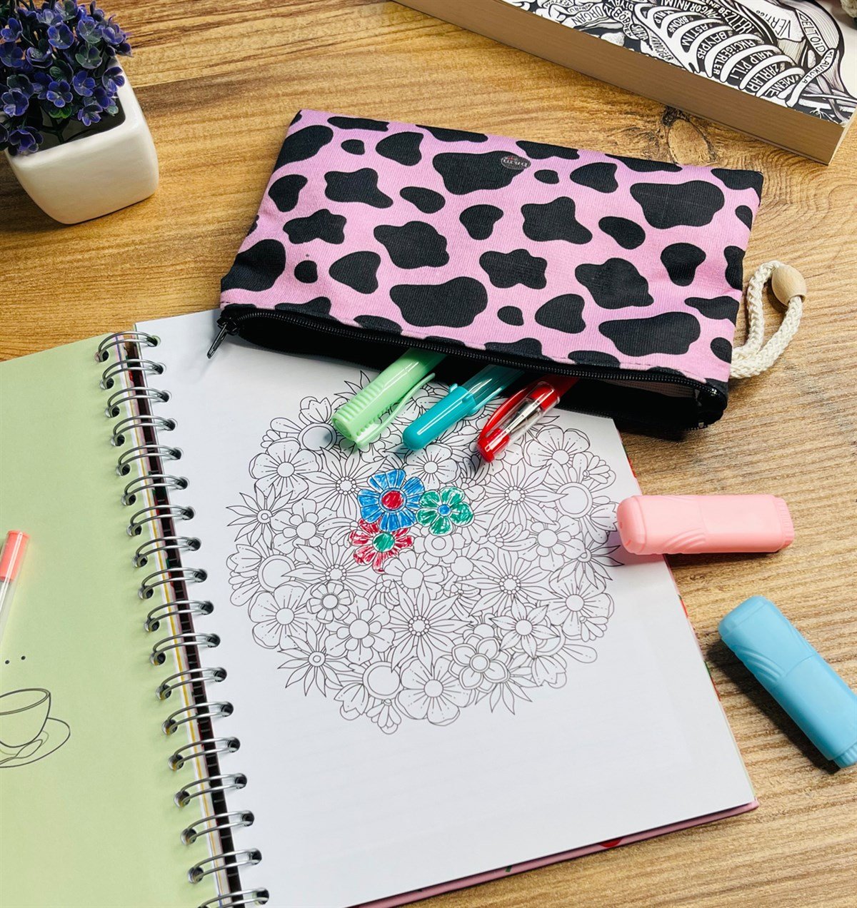 İnek Tasarımlı Bez Kalemlik CüzdangiftmodaGmklm100028