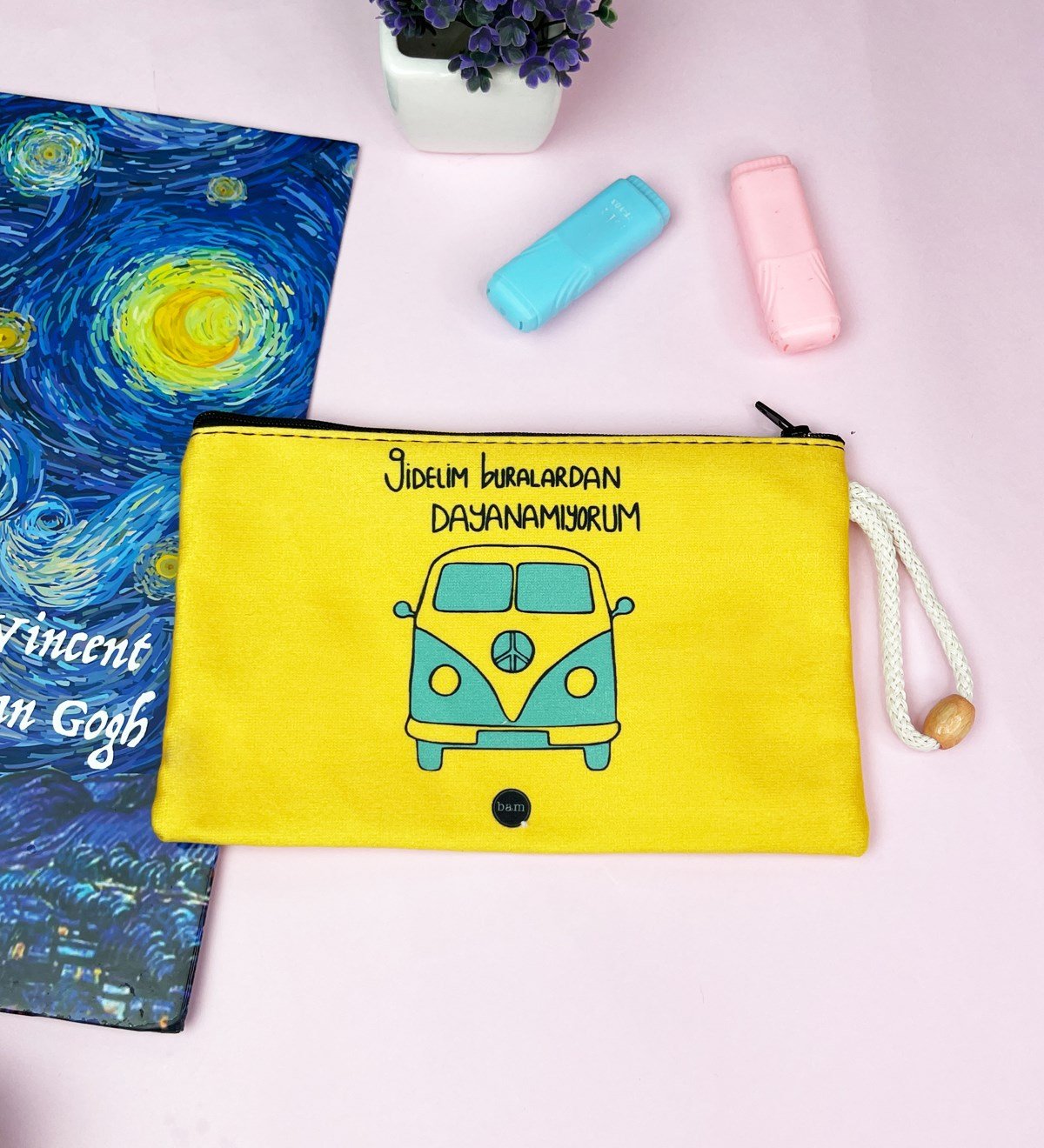 Gidelim Buralardan Tasarımlı Bez Kalemlik CüzdangiftmodaGmklm100162