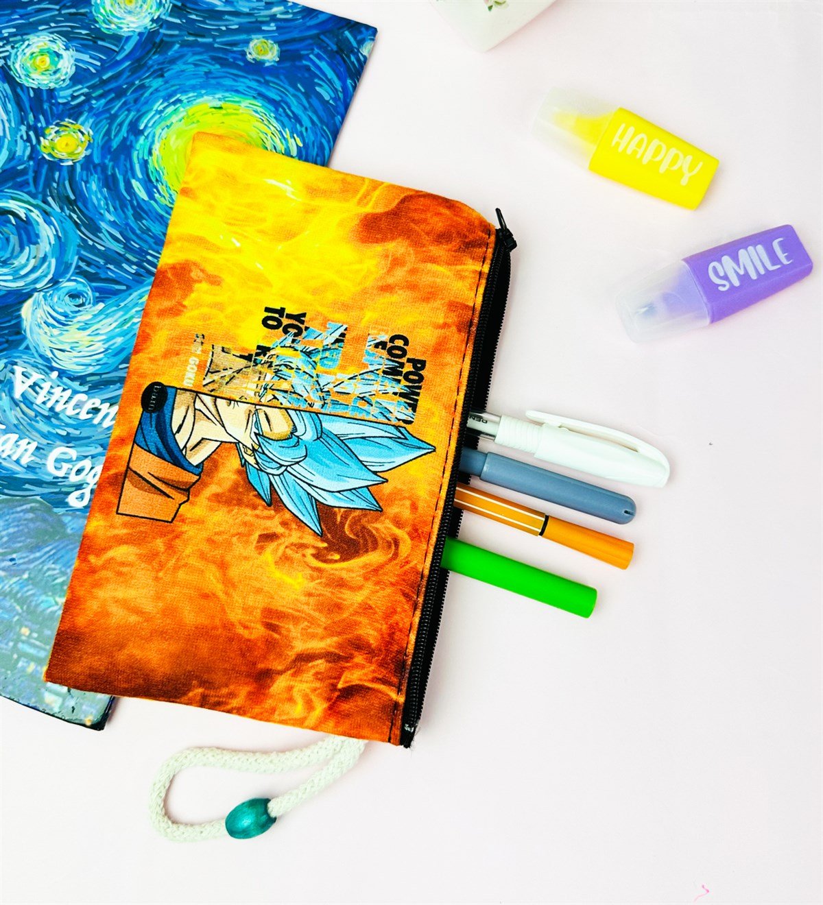 Son Goku Fire Tasarımlı Bez Kalemlik CüzdangiftmodaGmklm100203