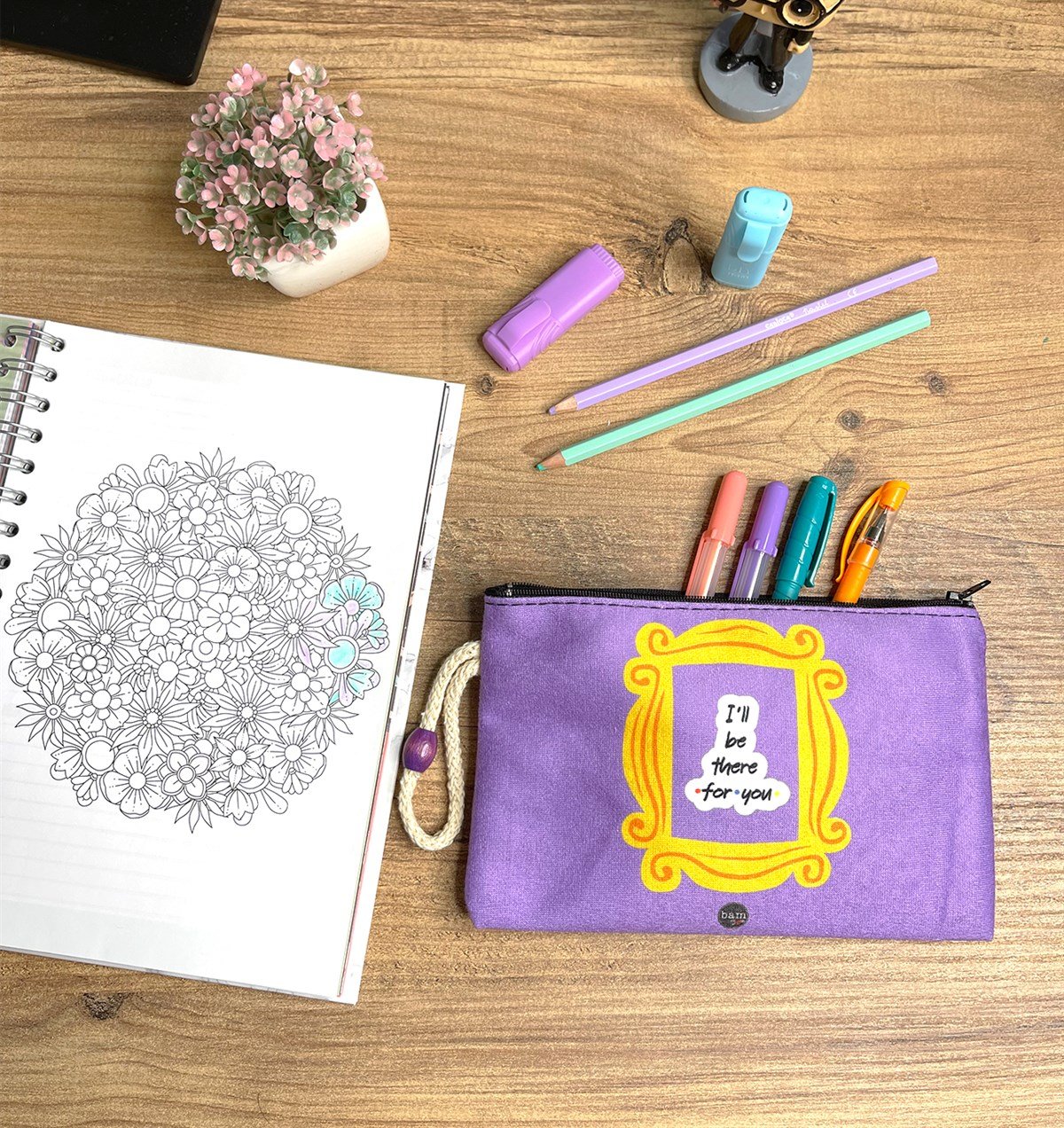 Senin İçin Orda Olacağım Tasarımlı Bez Kalemlik CüzdangiftmodaGmklm100017