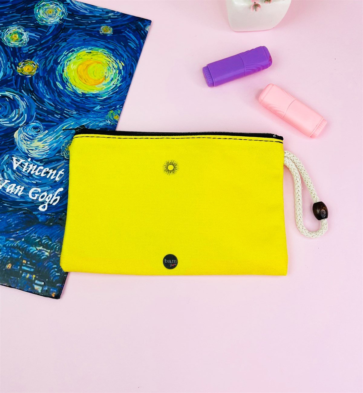 Renkli Desenli Bez Kalemlik CüzdangiftmodaGmklm100048