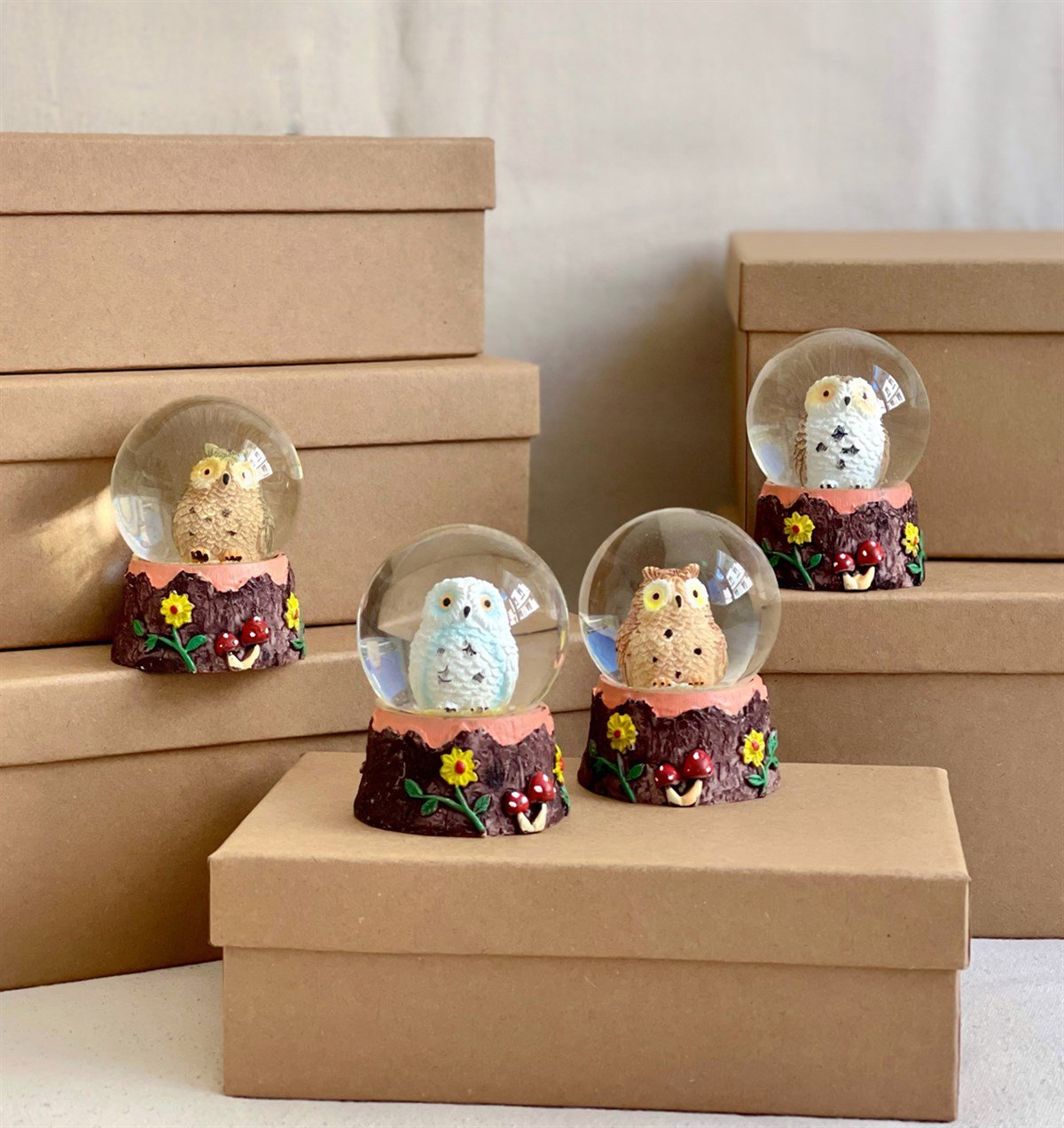 Sevimli Baykuş Tasarımlı Orta Boy Kar KüresigiftmodaGM-4250