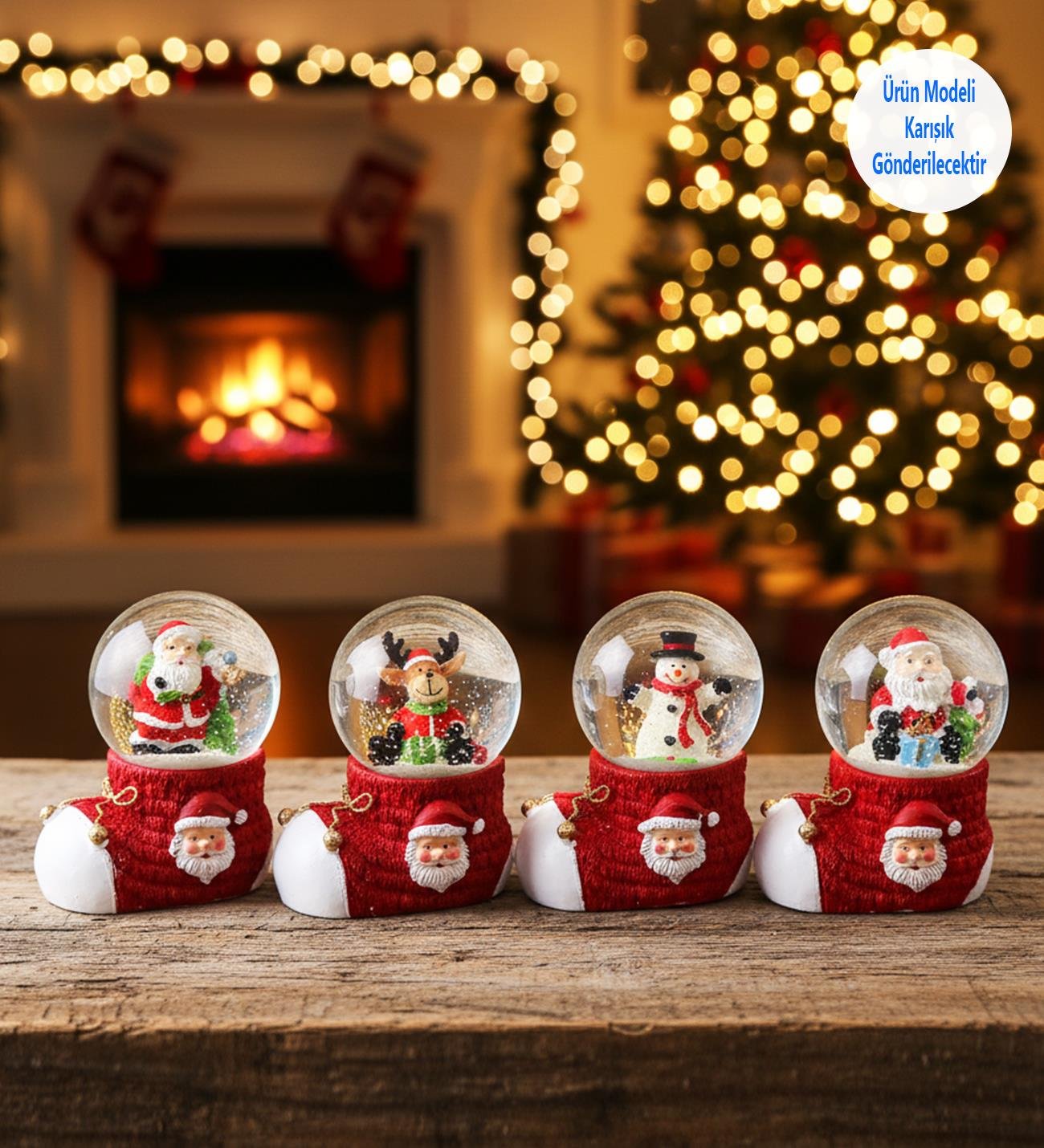 Noel Çizme Temalı Mini Kar KüresigiftmodaBM-1748