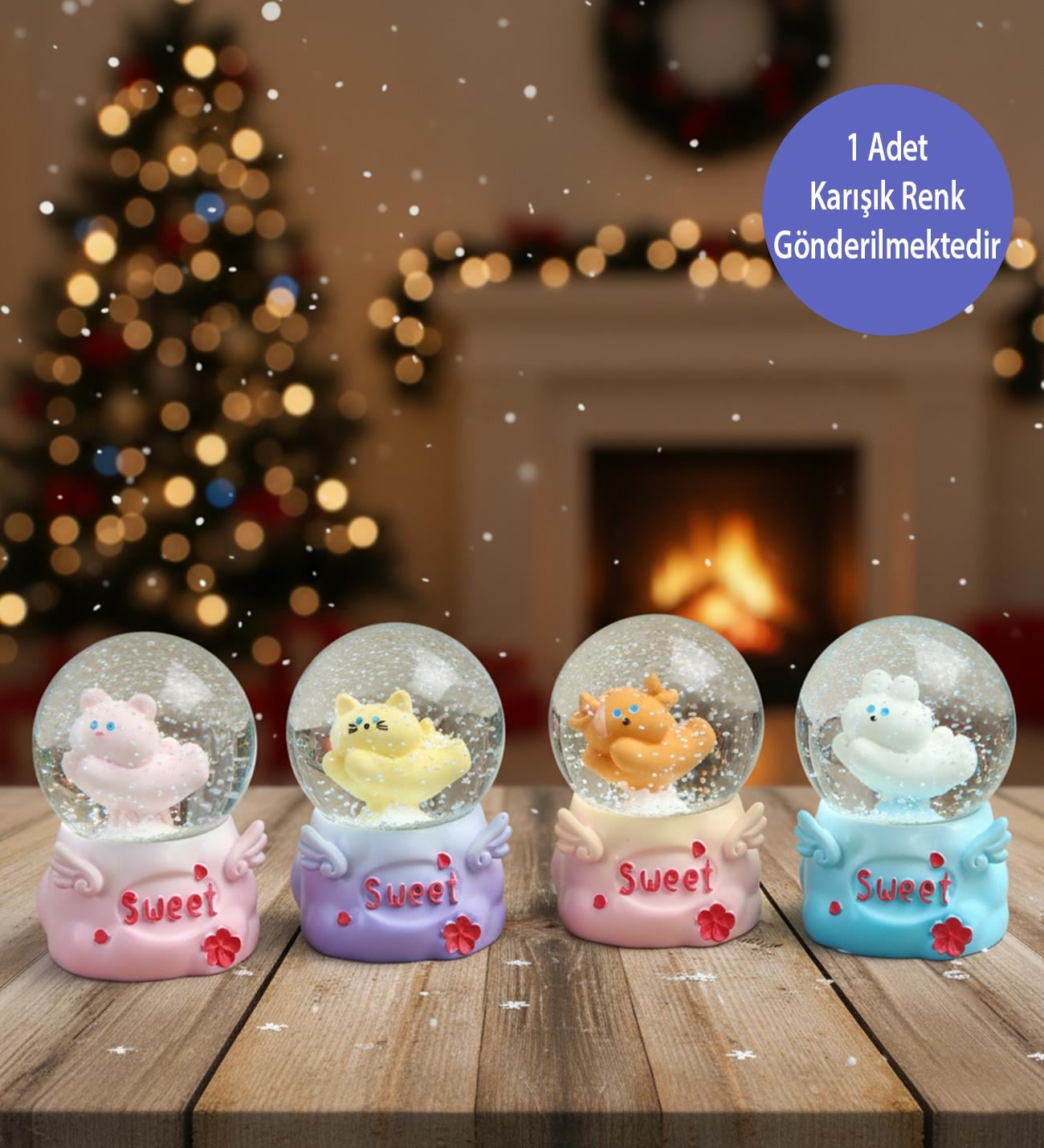Mini Işıklı Sevimli Hayvan Kar KüresigiftmodaBM-1906	