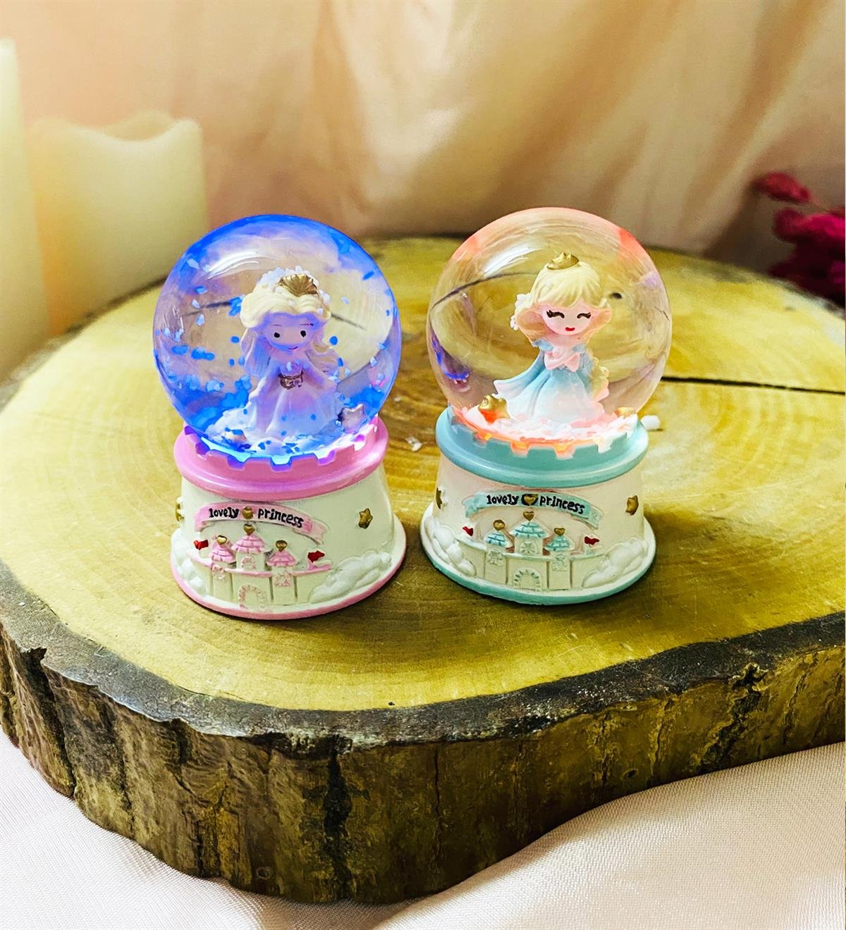 Sevimli Prenses Tasarımlı Mini Işıklı Kar KüresigiftmodaBam-149