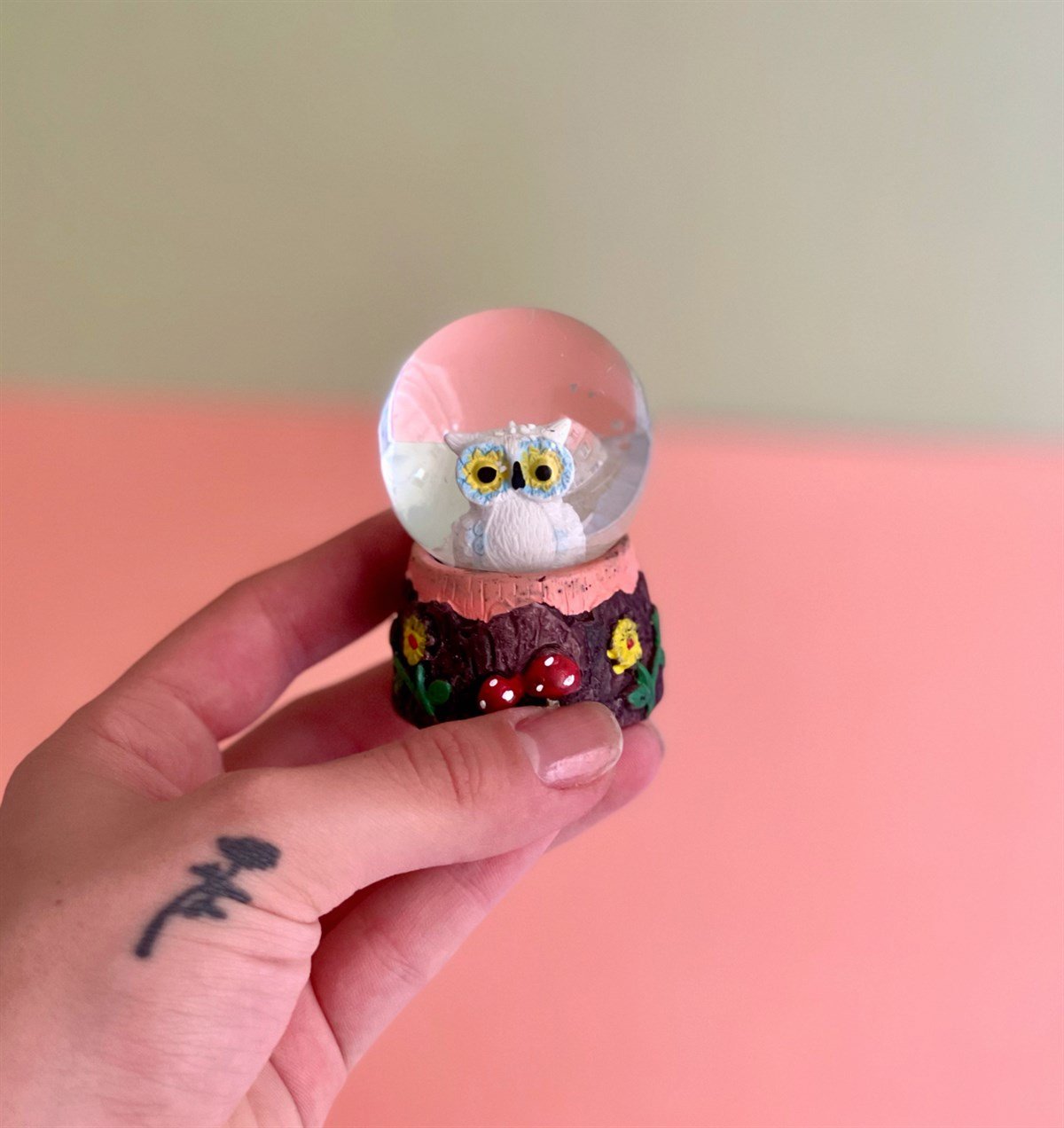  Sevimli Baykuş Tasarımlı Mini Boy Kar KüresigiftmodaGM-4249