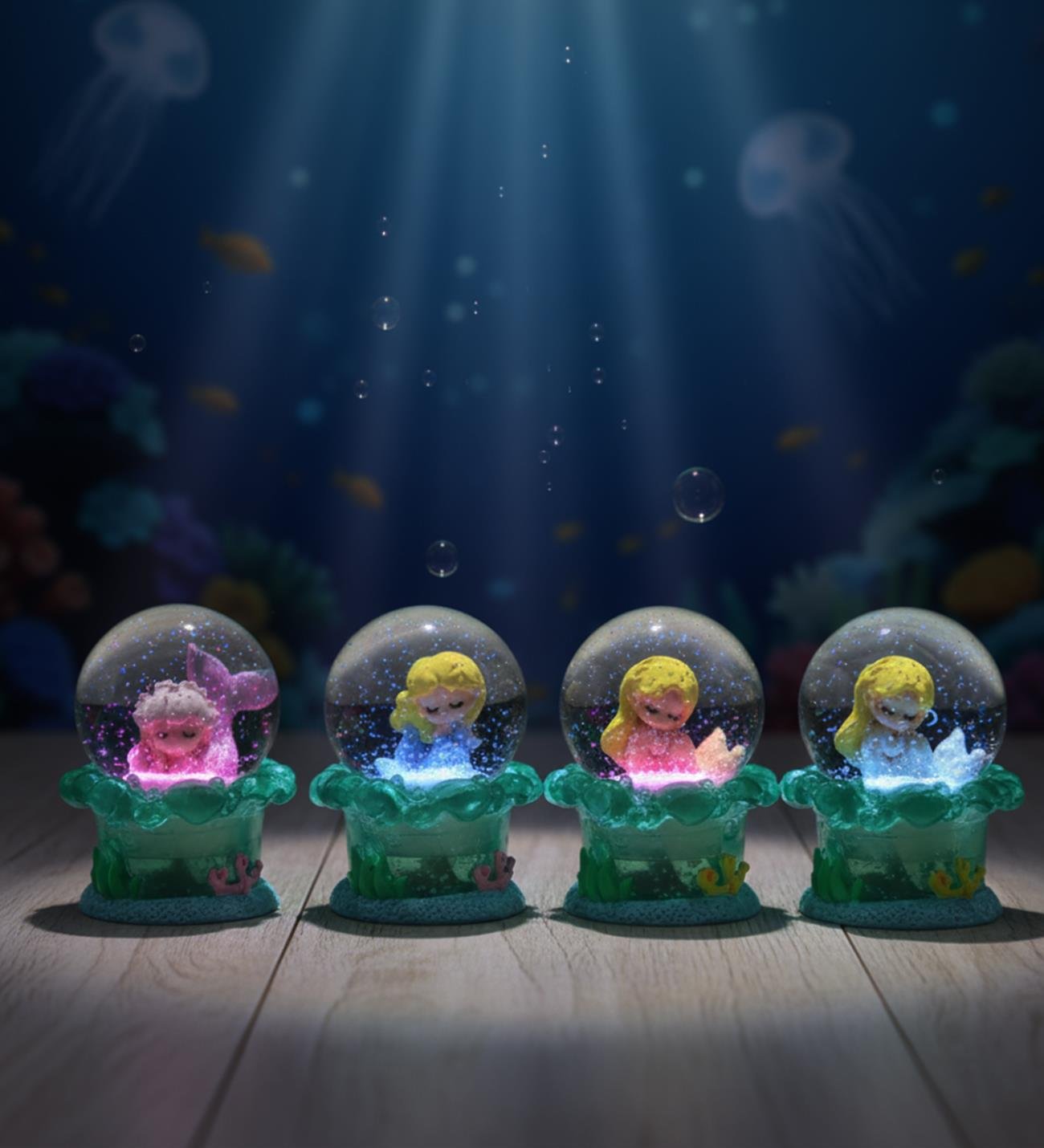 Mini Işıklı Denizkızı Kar KüresigiftmodaBM-1907	