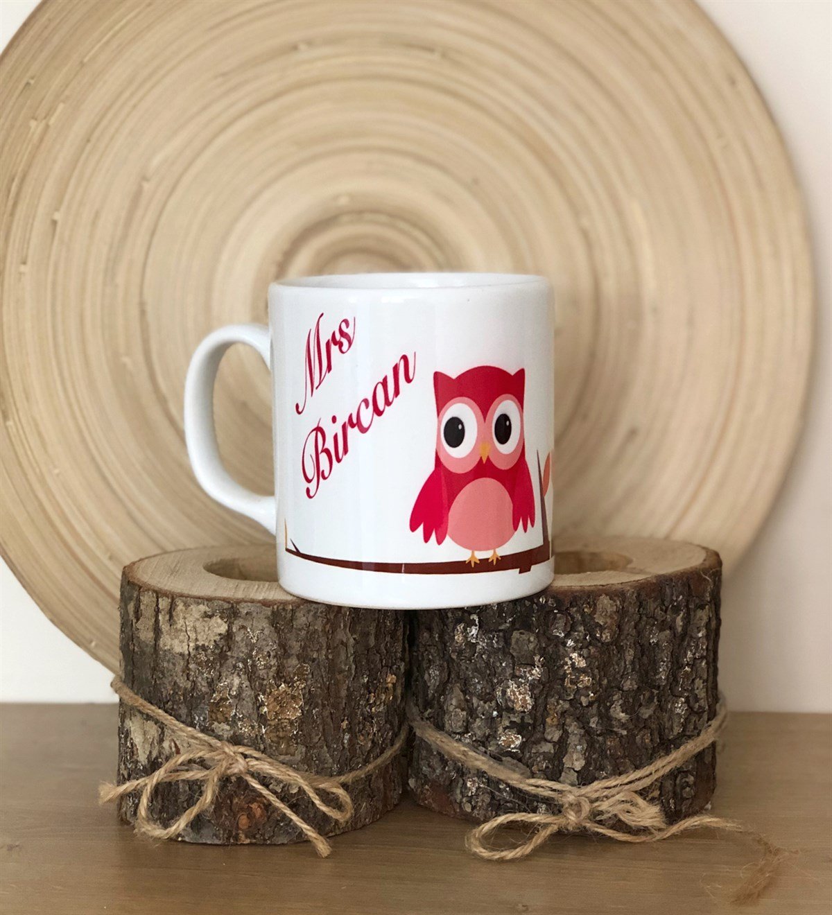 Kişiye  Özel Baykuş Tasarımlı 2'li Kupa BardakGiftmodaGMK6197