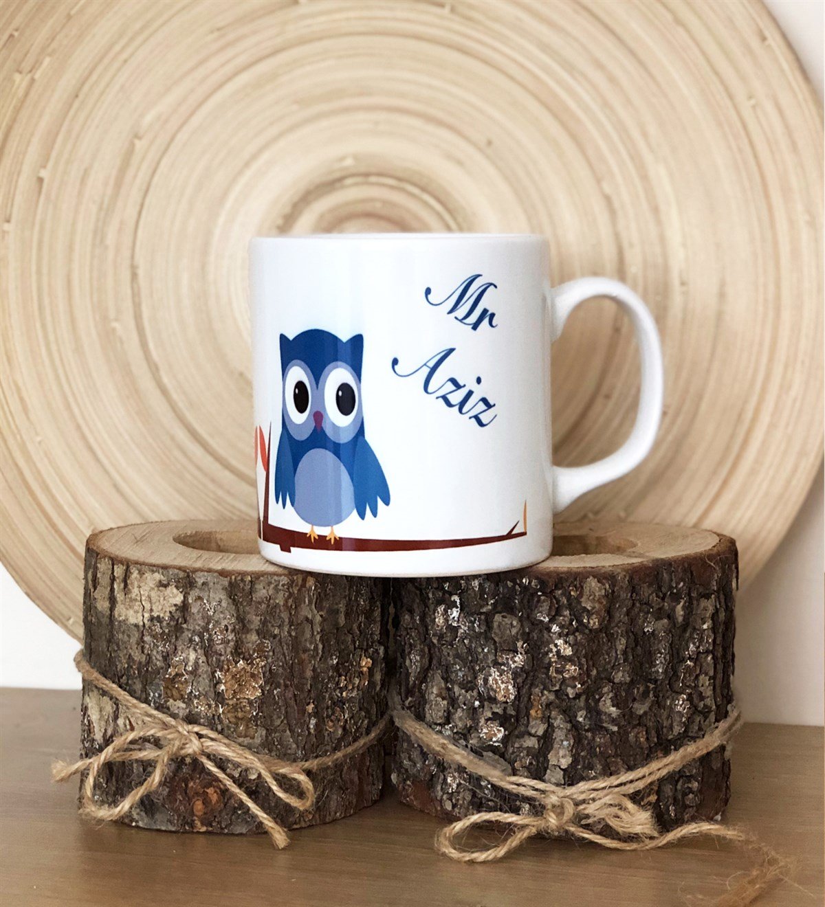 Kişiye  Özel Baykuş Tasarımlı 2'li Kupa BardakGiftmodaGMK6197