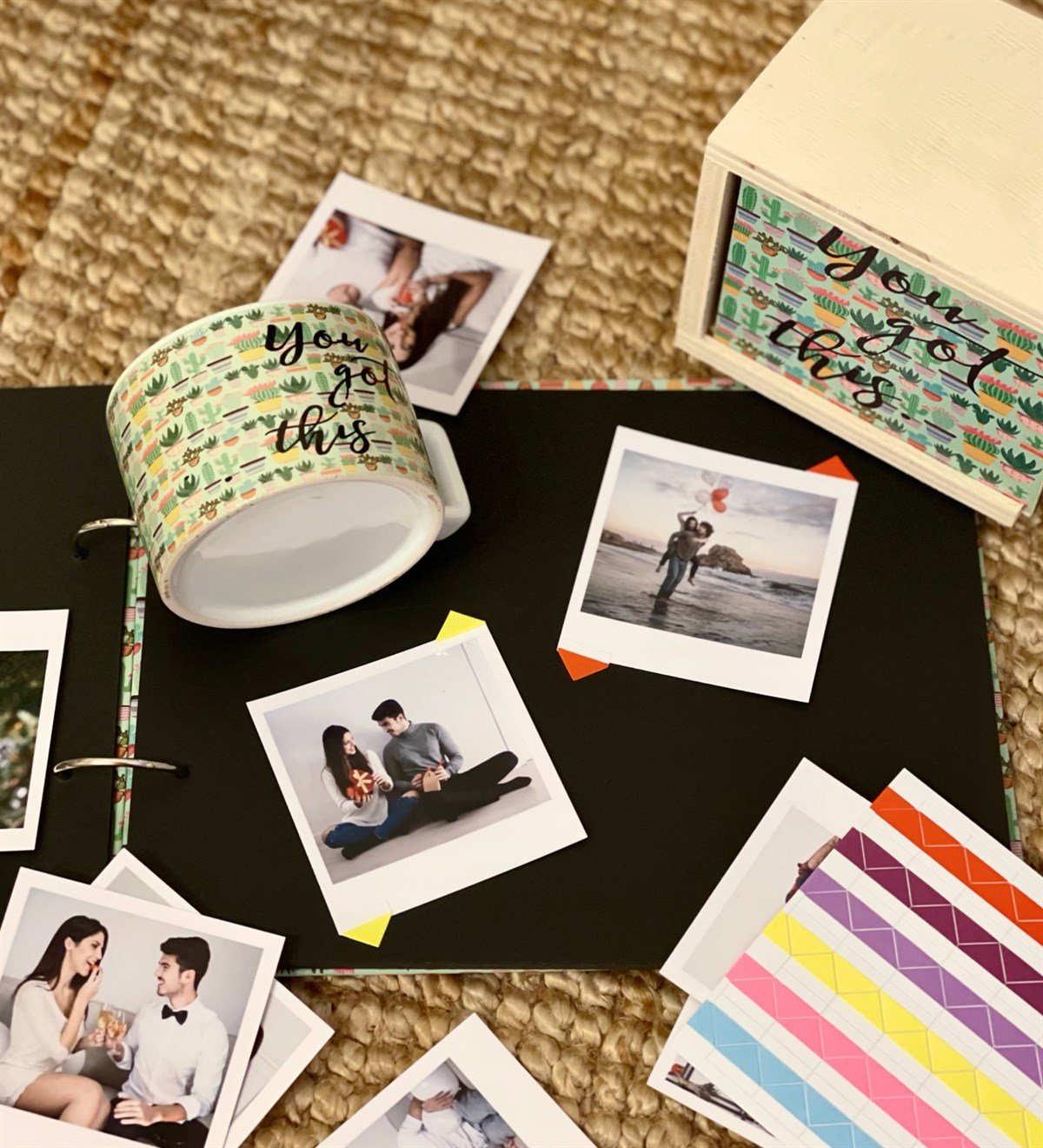 Kişiye Özel 20 Fotoğraflı Kaktüs Motto Tasarımlı Albüm Ve Kutulu Kupa SetGiftmodaGmhs100150