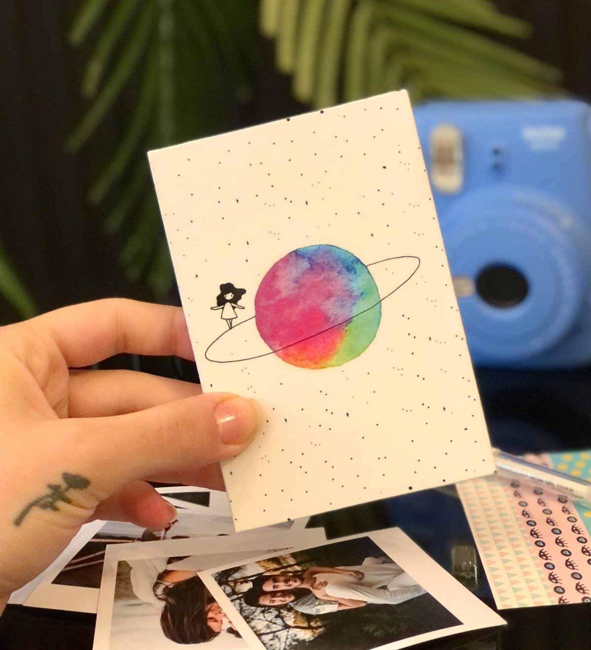 Kişiye Özel 6 Fotoğraflı Satürünlü Kız Tasarımlı Mini Albüm GiftmodaGmab100020