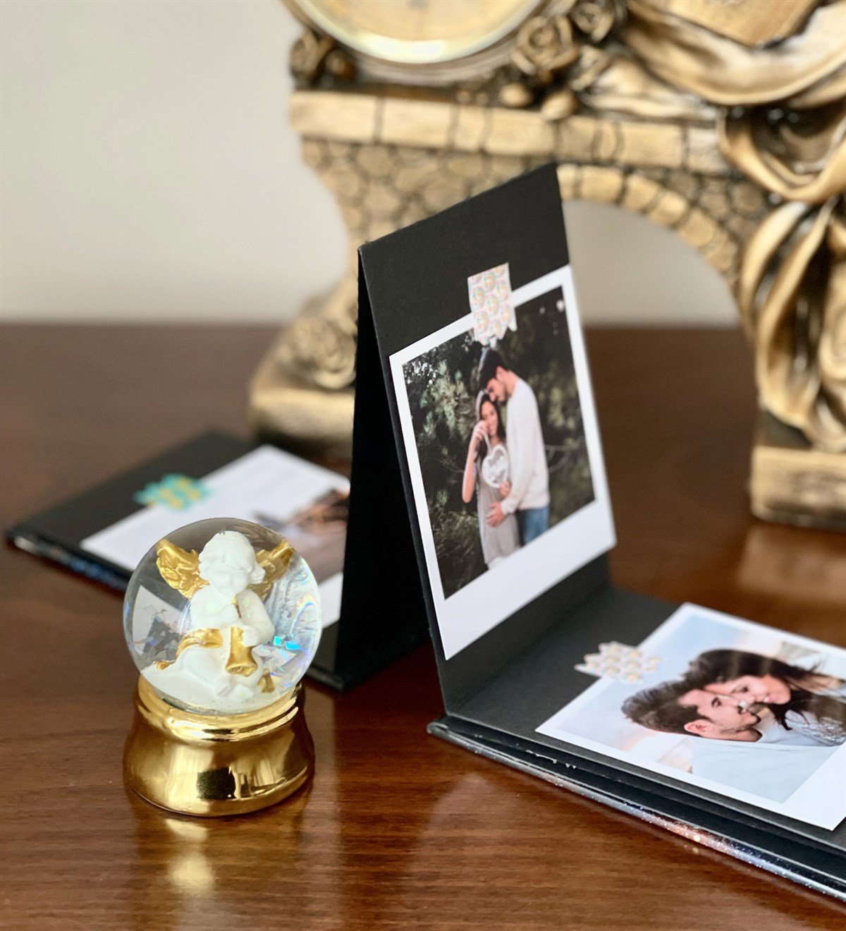 Kişiye Özel 6 Fotoğraflı Space Roket Tasarımlı Mini Albüm Ve Altınyaldzlı Mini Kar Küresi SetGiftmodaGmhs100063