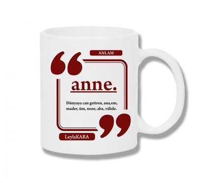 Kişiye Özel Anne Kupa Bardak