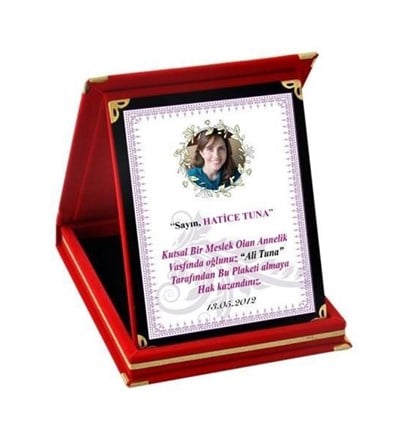 Kişiye Özel Anneler Günü Ödül Büyük Boy Plaket