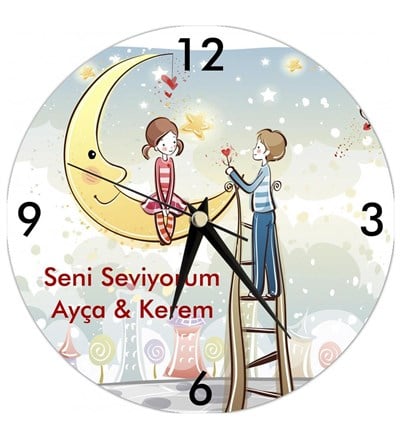 Kişiye Özel Aşk Merdiveni Duvar Saati