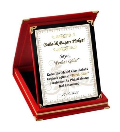 Kişiye Özel Babalar Günü Ödül Büyük Boy Plaket