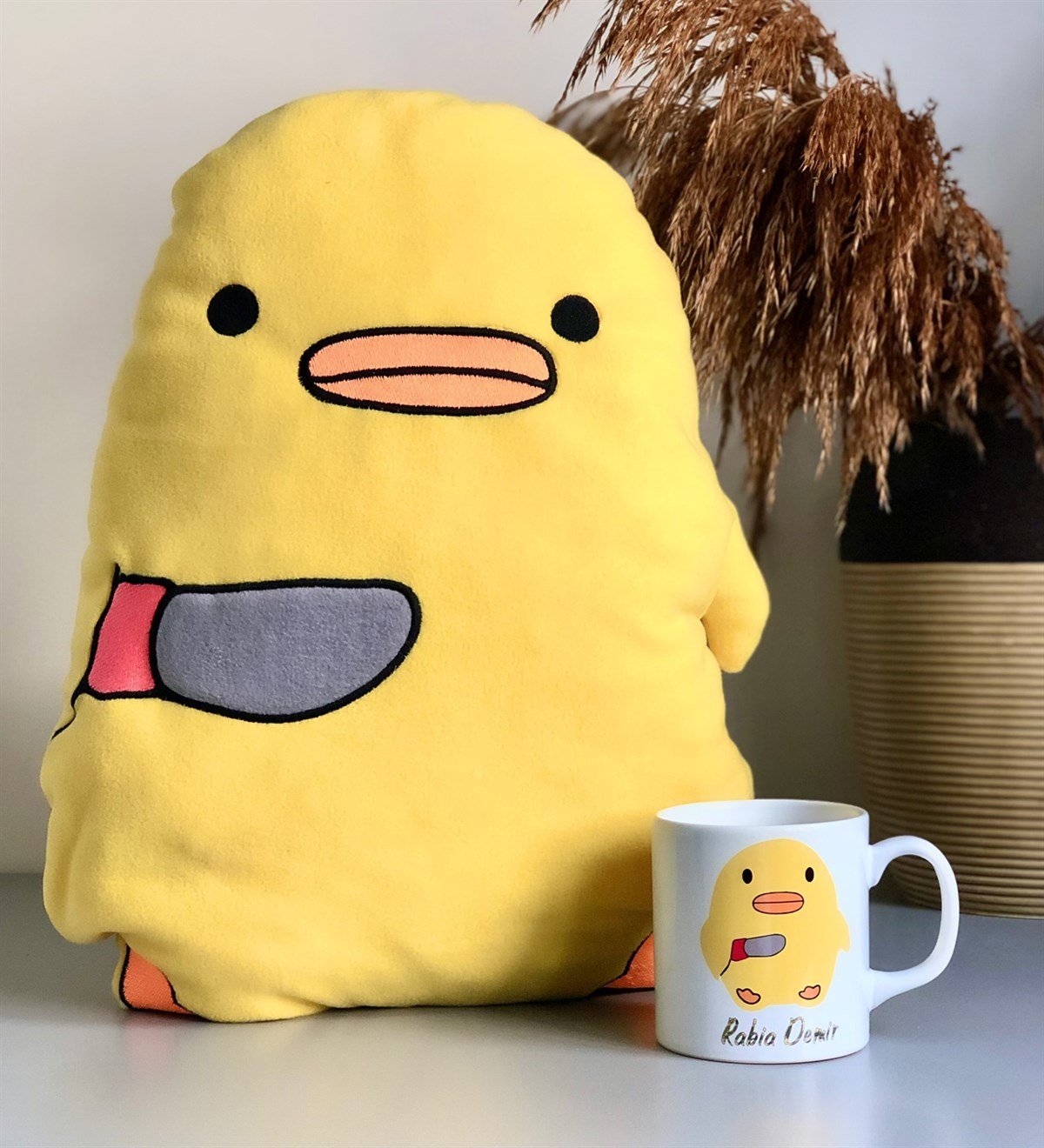 Kişiye Özel Civciv Tasarımlı Kupa Ve Yastık SetGiftmodaKÖ-Civciv-Kupa-Yastık