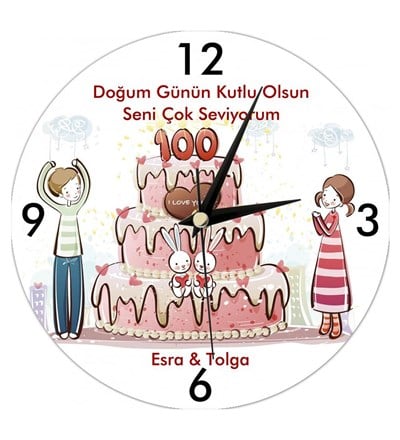 Kişiye Özel Doğum Günün Kutlu Olsun Duvar Saati