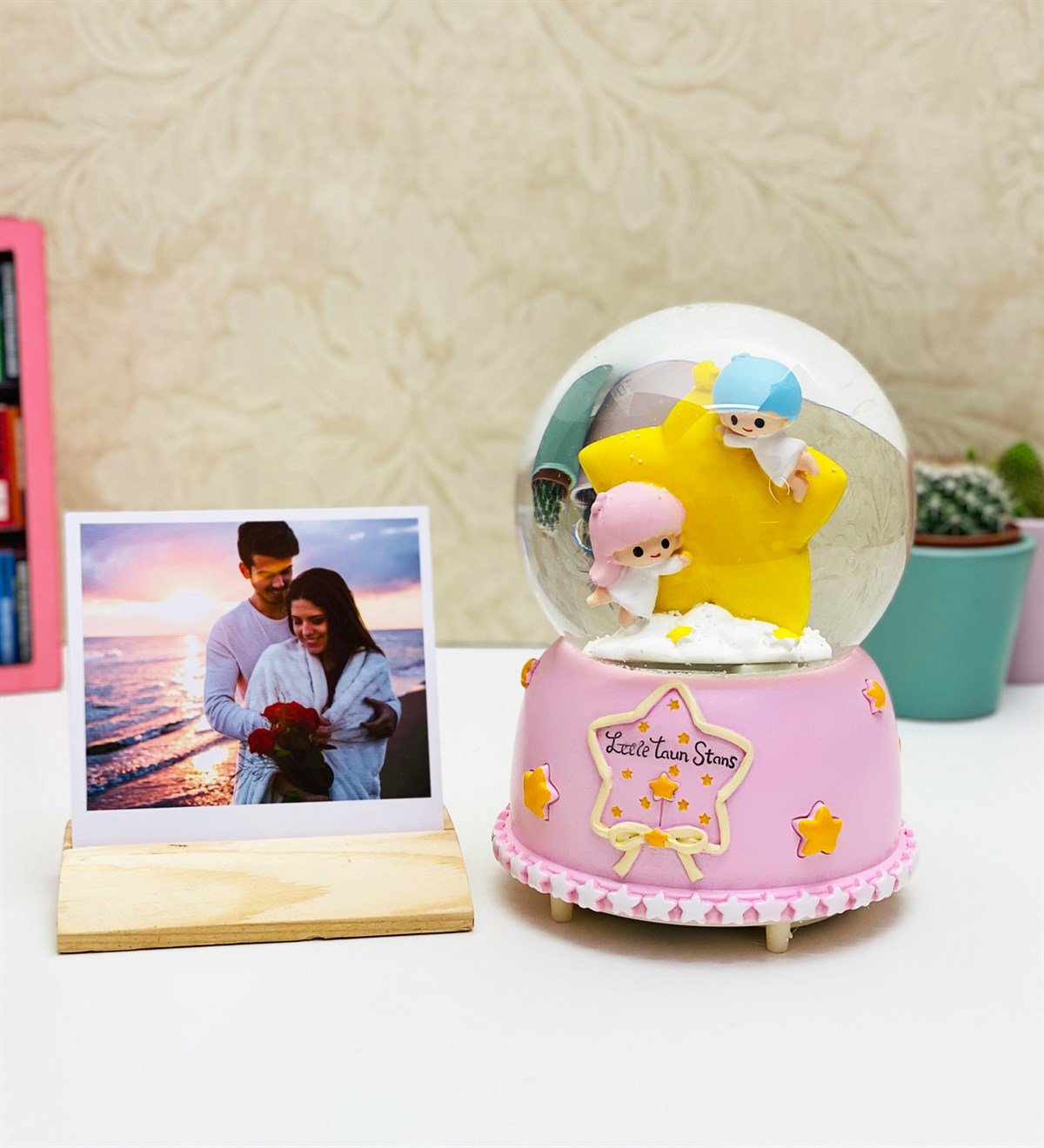 Kişiye Özel Fotoğraf Tutucu Ve Yeni Başlangıçlar Kar KüresiGiftmodaKo-Foto-GM-1070-pembe-Set