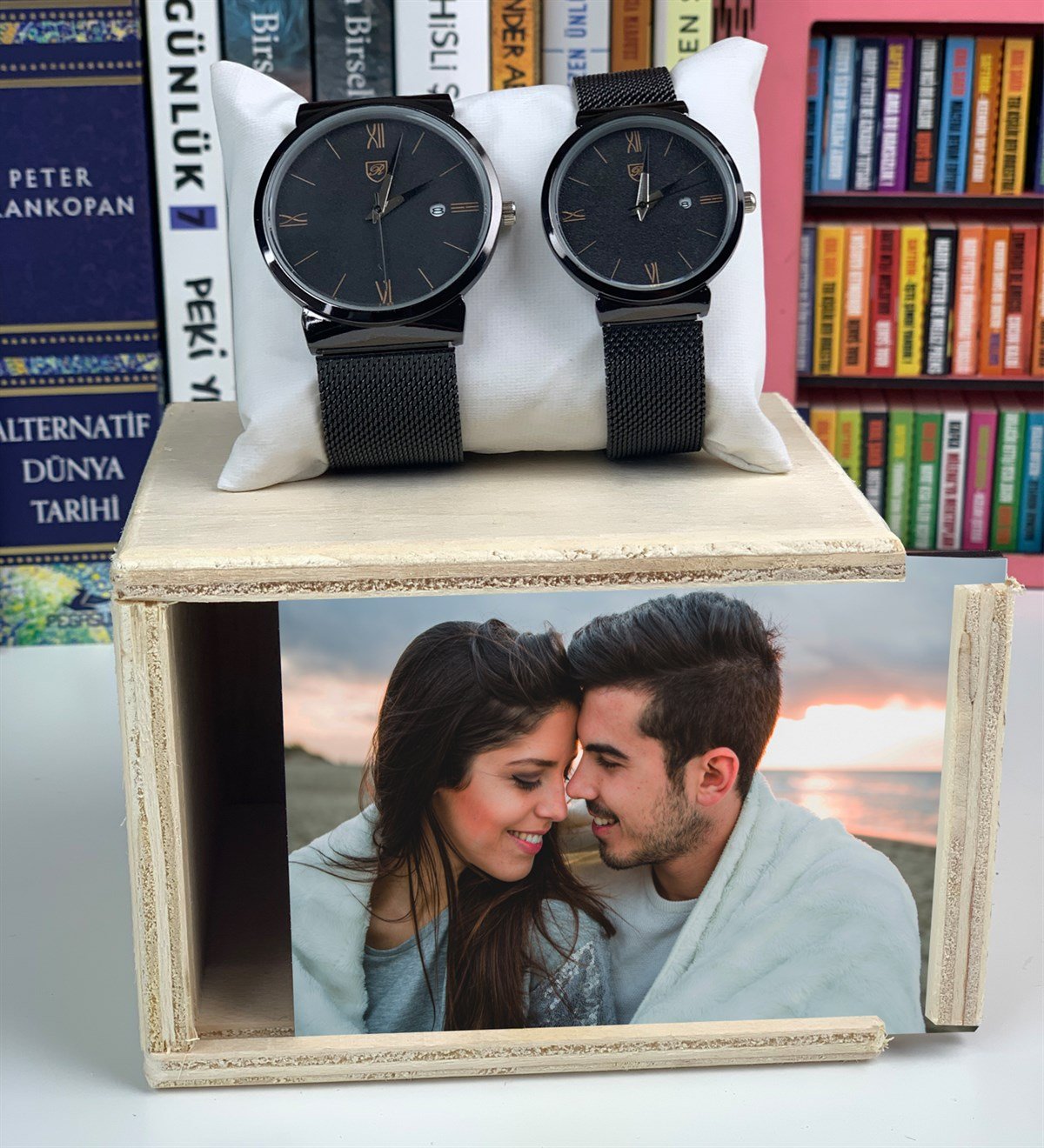 Kişiye Özel Fotoğraflı Çift SaatiGiftmodaÇift-Saat