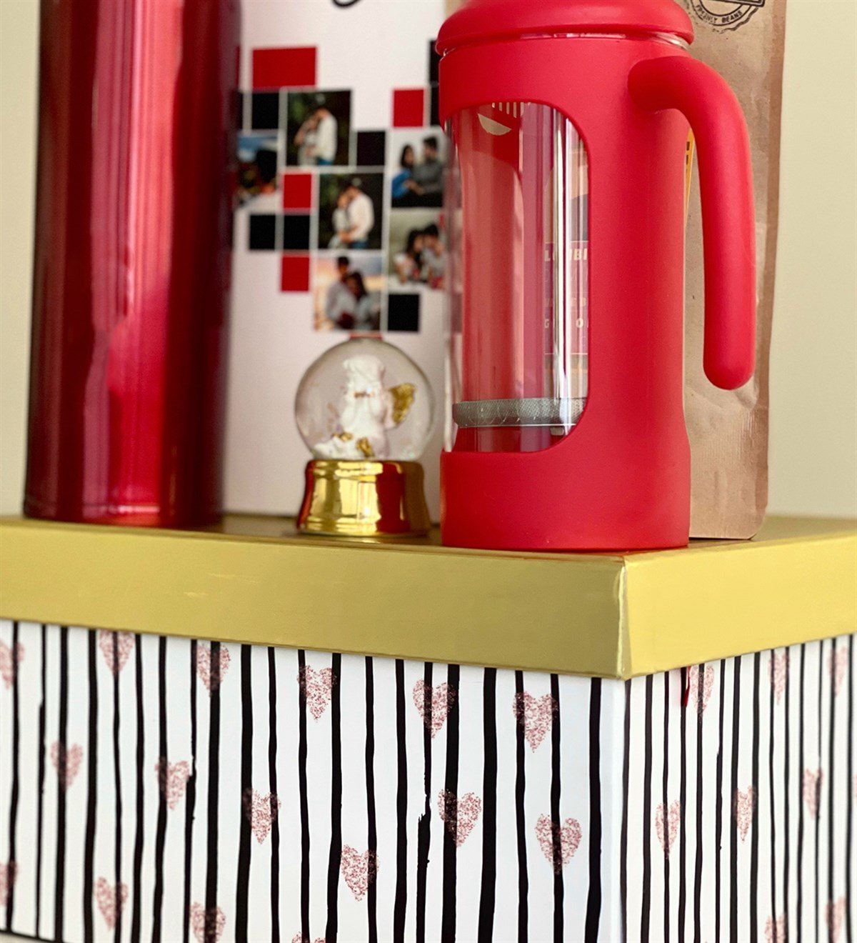 Kişiye Özel Fotoğraflı French Press Termos & Filtre Kahveli Sevgiliye Hediye SetiGiftmodaGmhs100163