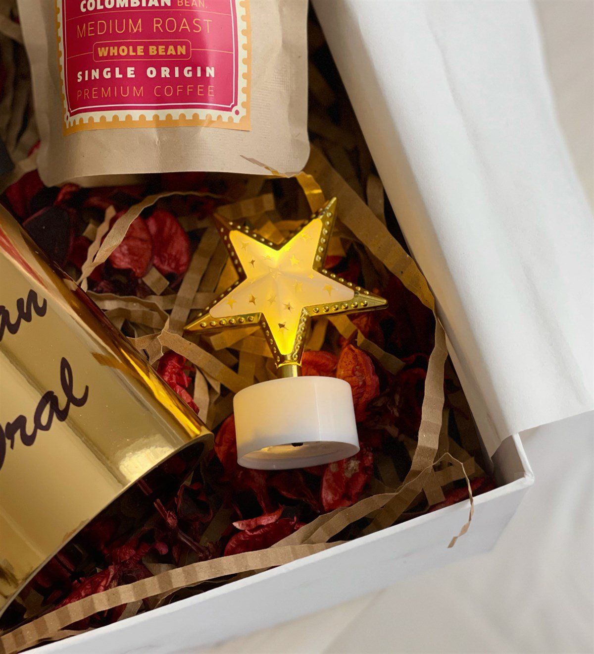 Kişiye Özel Gold Kupa French Press & Filitre Kahve Sevgiliye Hediye SetiGiftmoda Gmhs100346