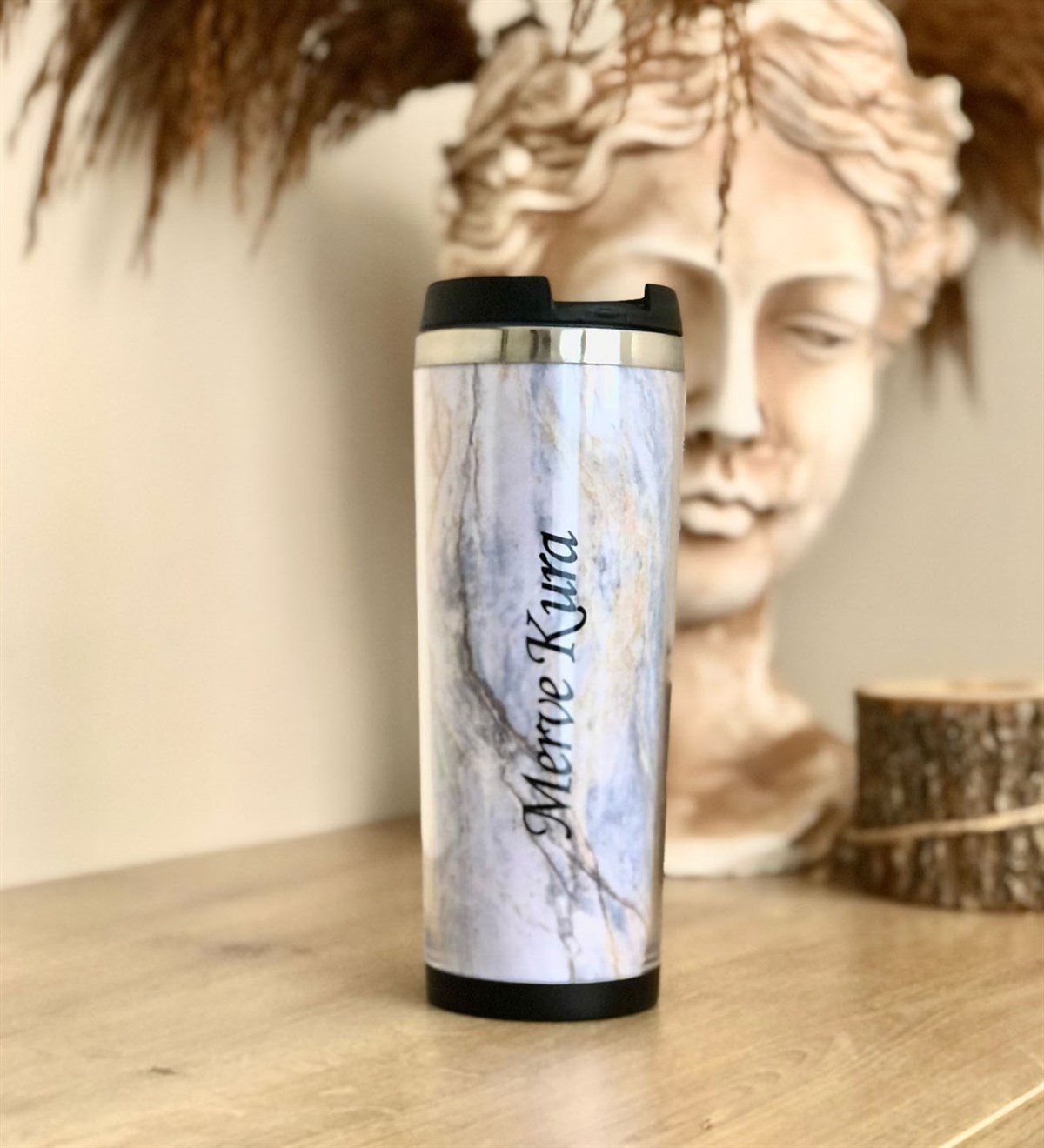 Kişiye Özel Gri Mermer Tasarımlı Mug Bardak Giftmoda Gri-Merme-Mug-Ko