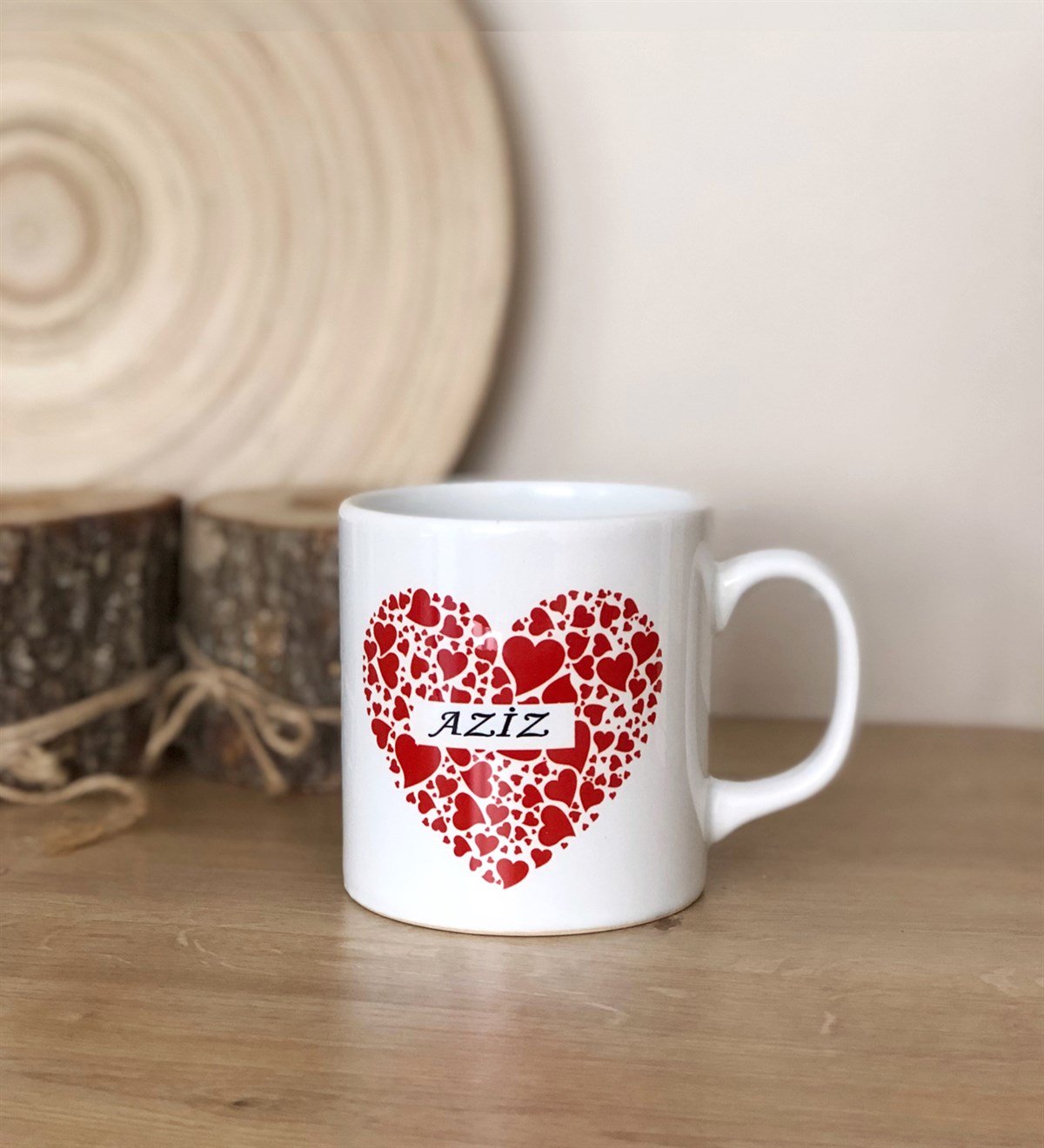 Kişiye Özel Kalp Tasarımlı 2'li Kupa BardakGiftmodaGMK6200