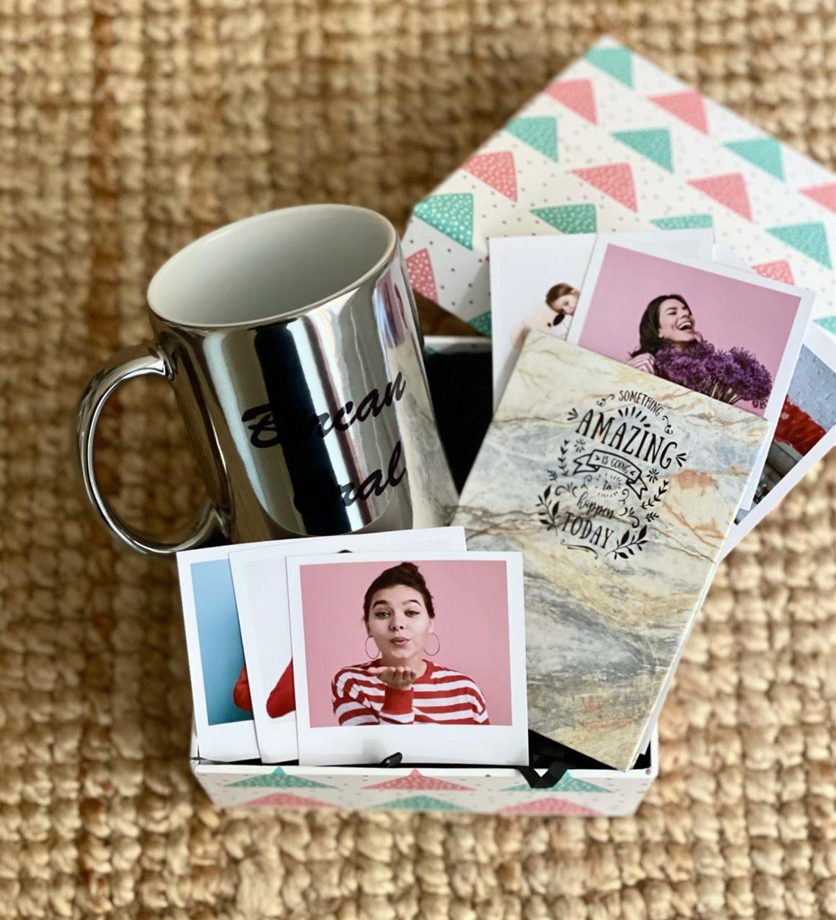 Kişiye Özel Life İs Like Tasarımlı Mini Albüm Gümüş Kupa Mini Hediye SetiGiftmodaGmhs100379