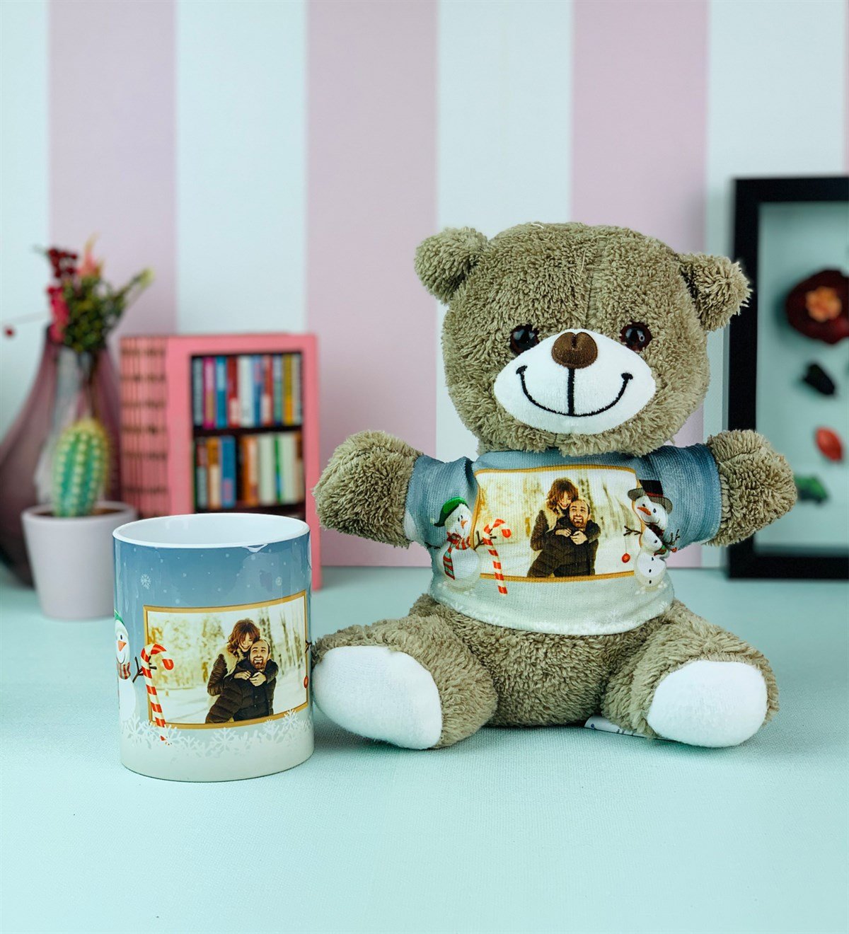 Kişiye Özel Mutlu Yıllar Mavi Ayıcık Ve Kupa SetiGiftmodaMutlu-Yıllar-Mavi-Set