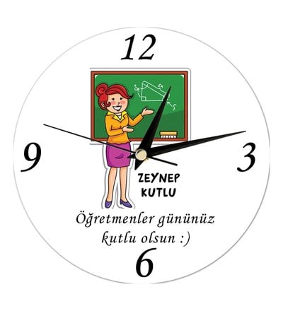 Kişiye Özel Öğretmenler Günüm Duvar Saati