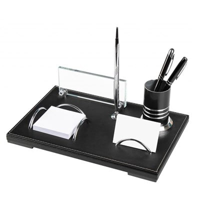 Kişiye Özel Siyah Deri Masa Üstü Set