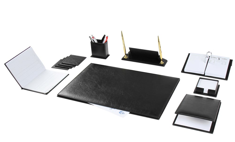 Kişiye Özel Siyah Deri Sümen Takımı Ve Ahşap İsimlikGiftmodaPRZ-1291