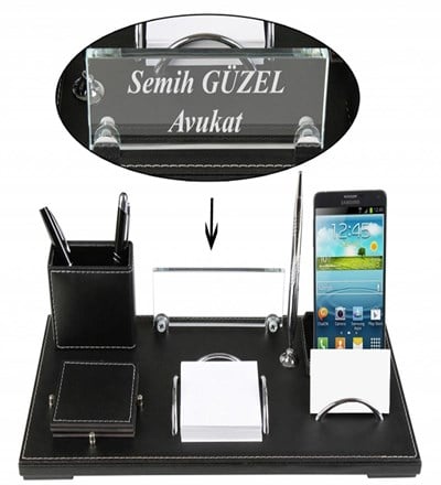 Kişiye Özel Siyah Deri Vıp Masa Seti