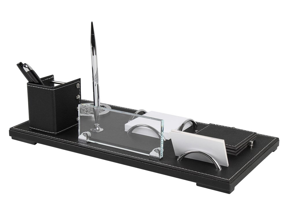 Kişiye Özel Siyah Deri Vip Ofis Masa Üstü İsimlik SetiGiftmodaPRZ-4110