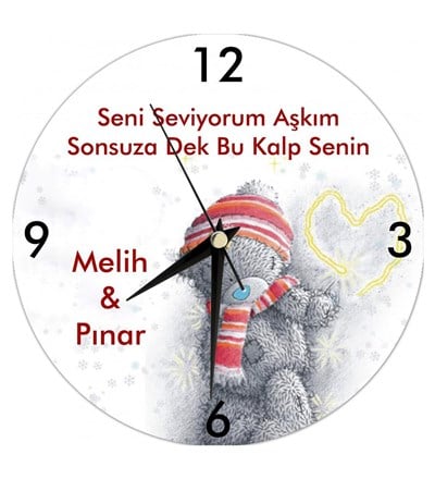 Kişiye Özel Sonsuza Dek Kalbim Seninle Duvar Saati