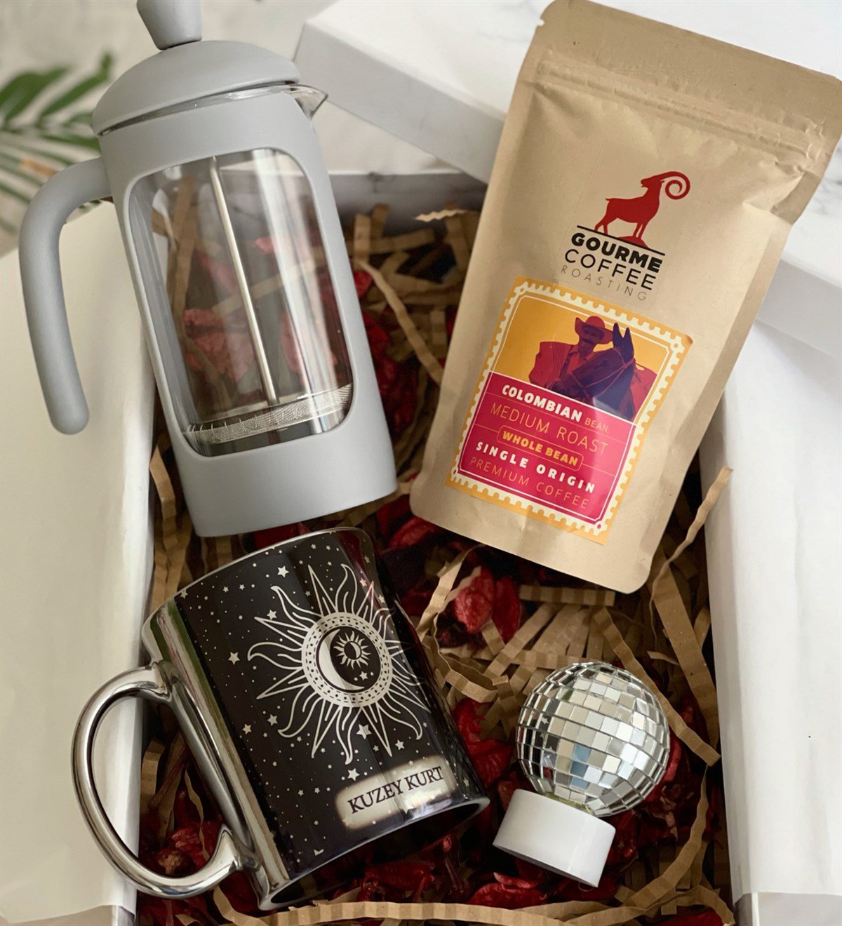 Kişiye Özel Tarot Gümüş Kupa French Press & Filitre Kahve Hediye SetiGiftmoda Gmhs100341