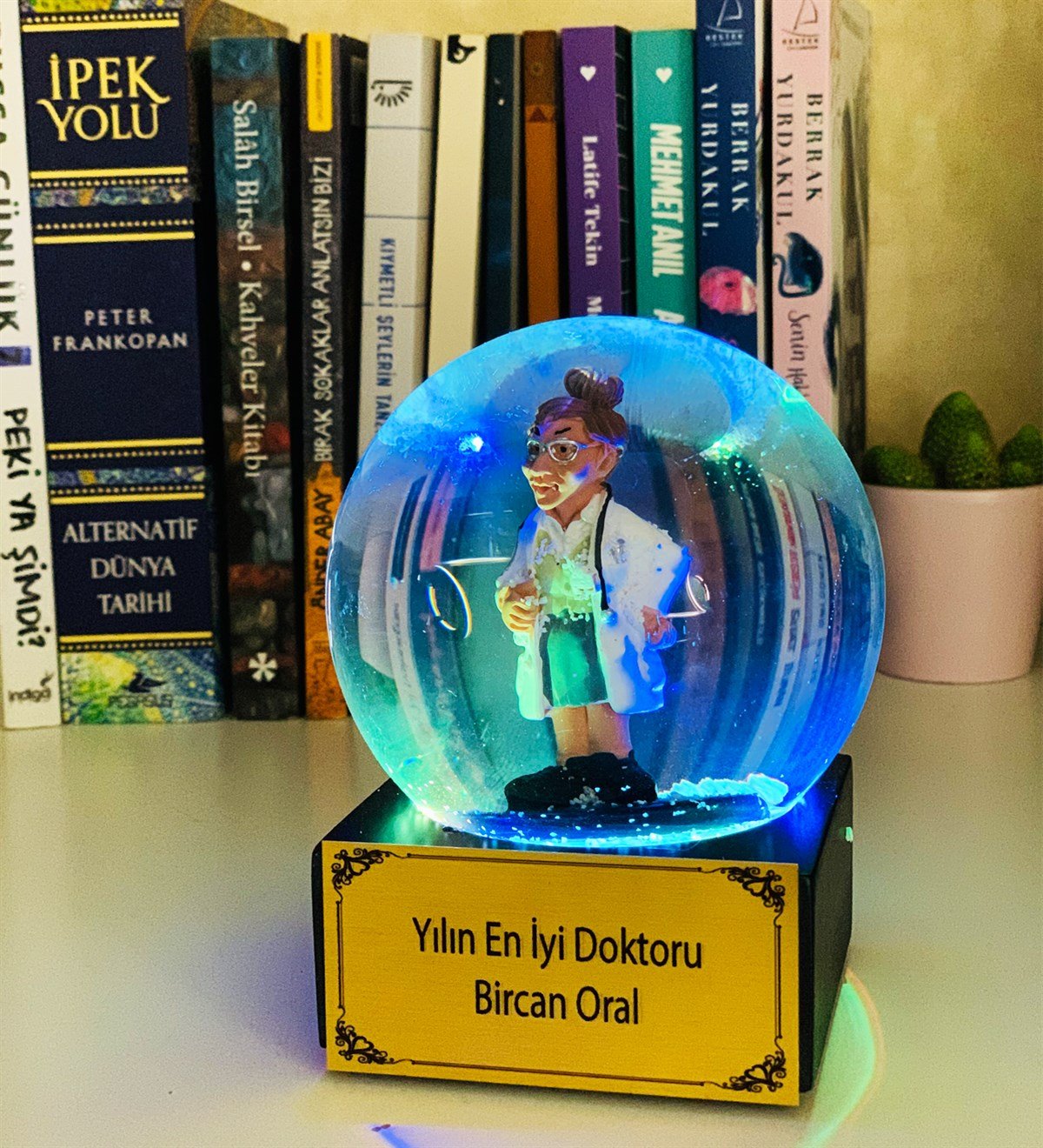 Kişiye Özel Yılın En İyi Doktoru Işıklı Kar KüresiGiftmodaWG-019-K-Özel