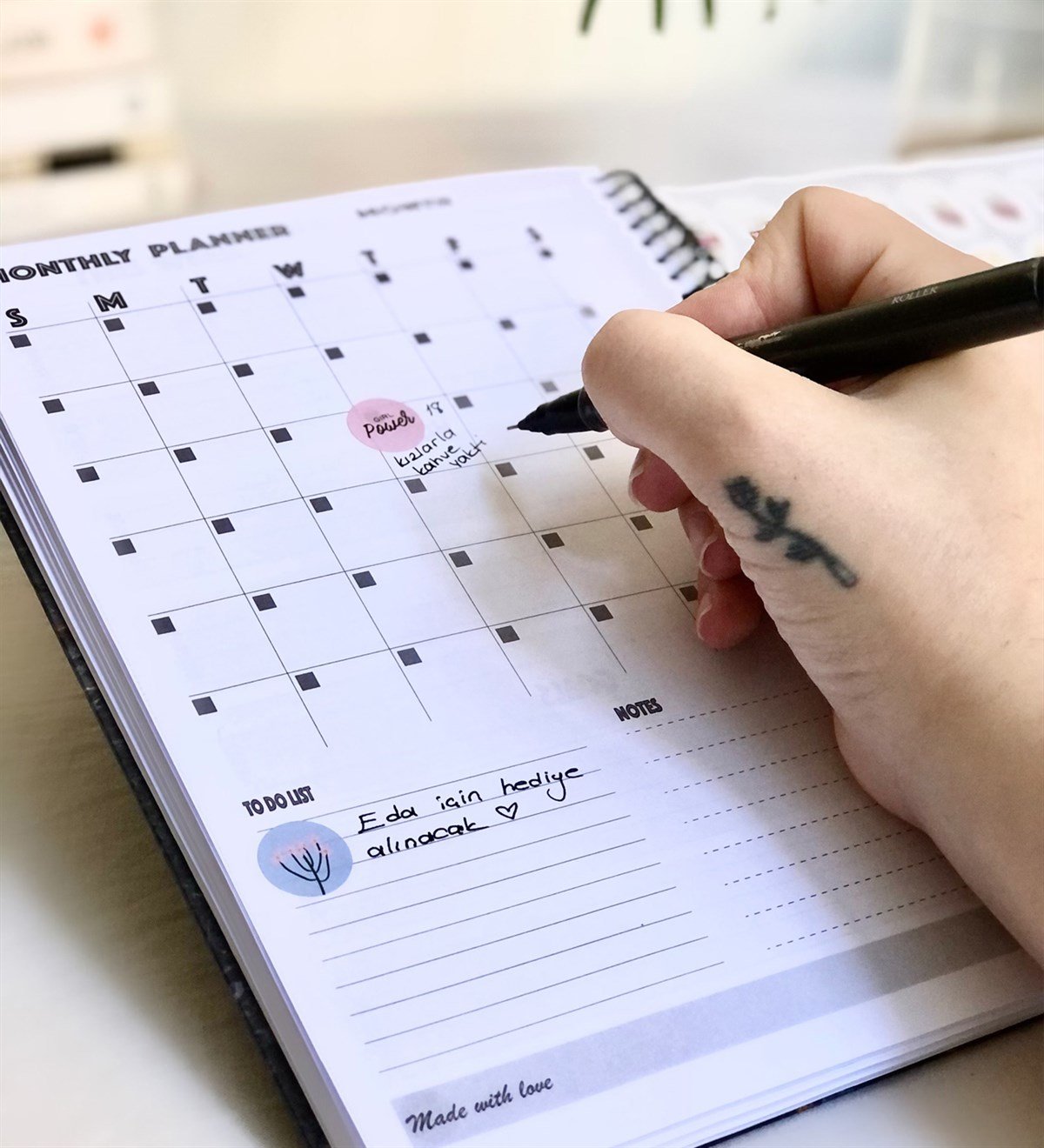 Klaket Tarihsiz Haftalık PlanlayıcıGiftmodaGmp-014