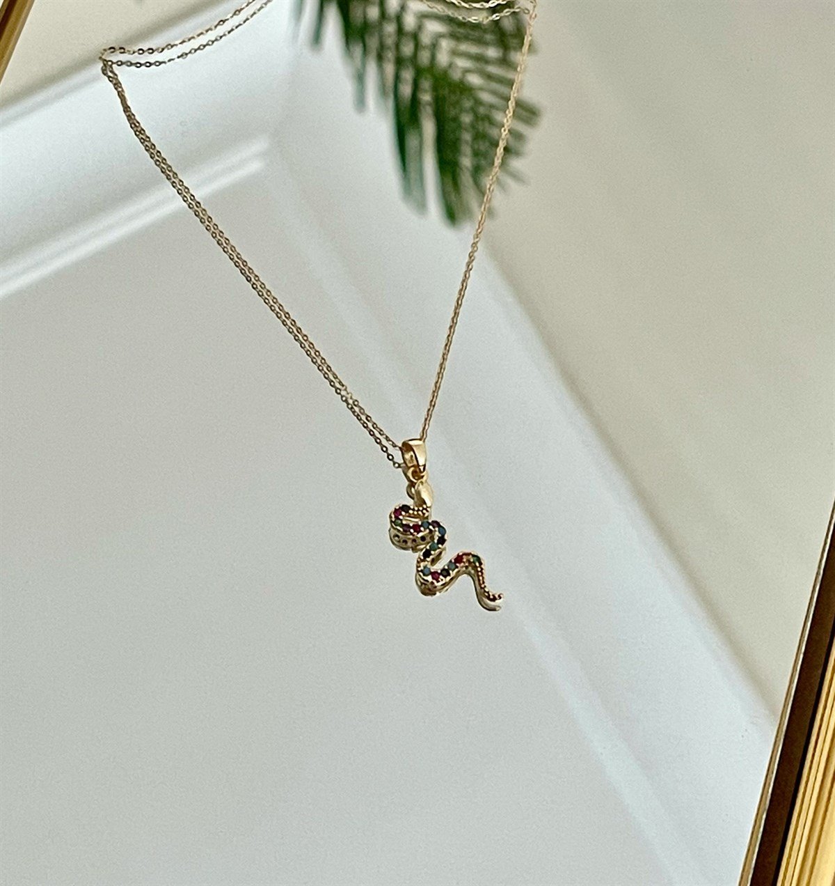 Renkli Yılan Tasarımlı KolyegiftmodaGmky100018