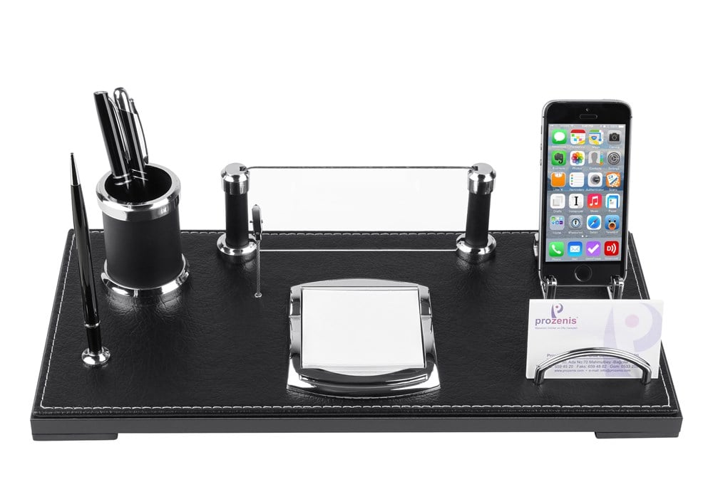 Koyukahve Renk Deri Vip Masa Üstü İsimliği SetiGiftmodaPRZ-3532