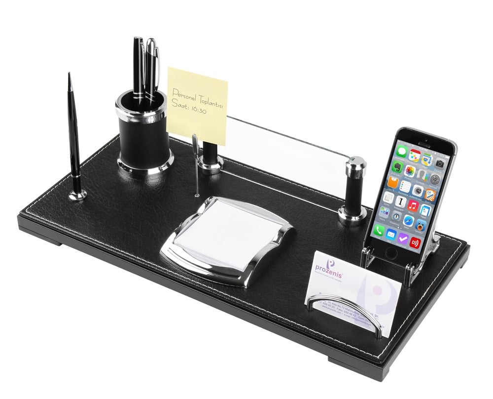 Koyukahve Renk Deri Vip Masa Üstü İsimliği SetiGiftmodaPRZ-3532