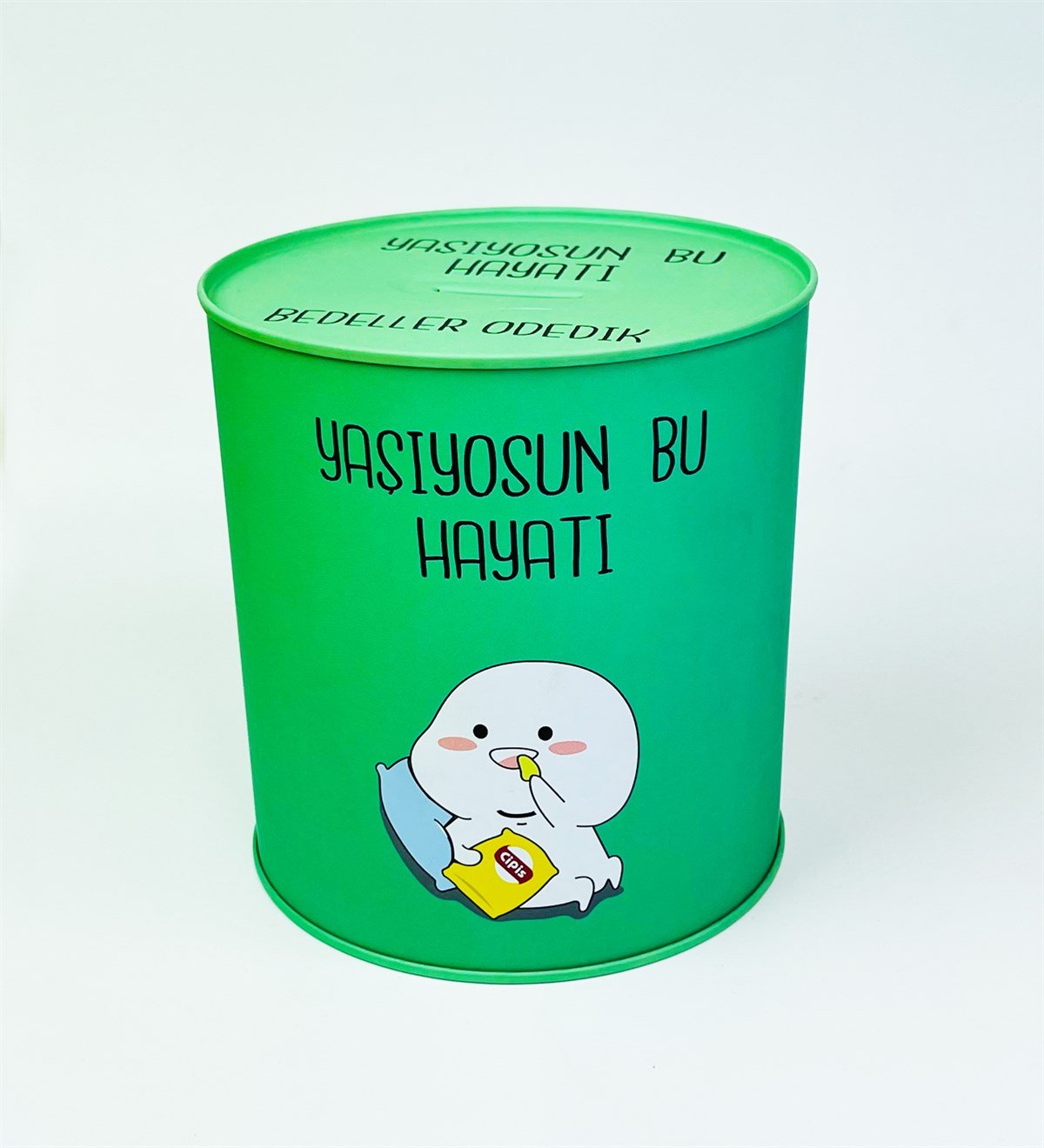 Yaşıyosun Bu Hayatı Tasarımlı Büyük Boy Mat Metal KumbaragiftmodaGmkbr00007