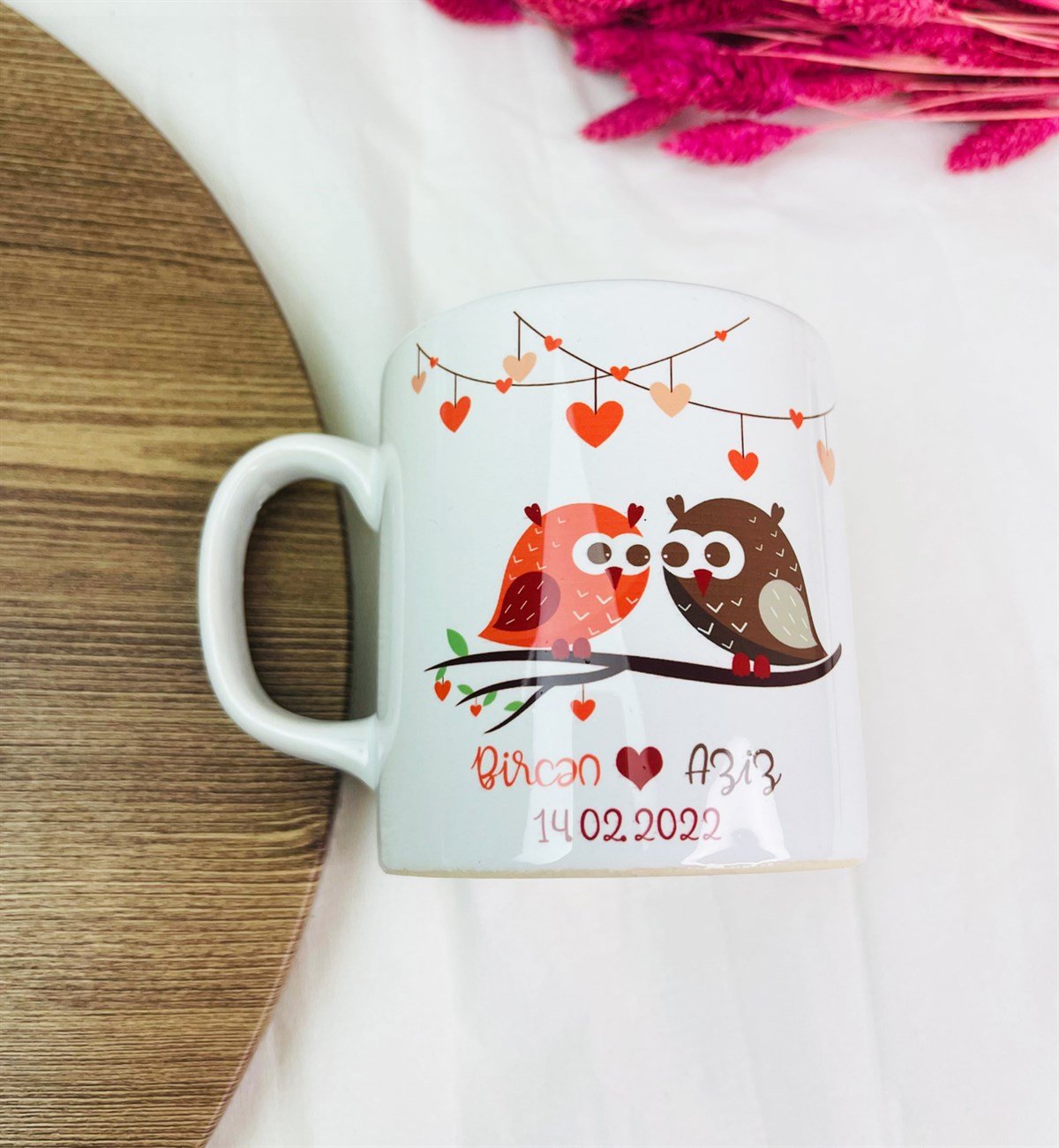 Kişiye Özel Sevgili Baykuş Tasarımlı KupagiftmodaGmkp100437