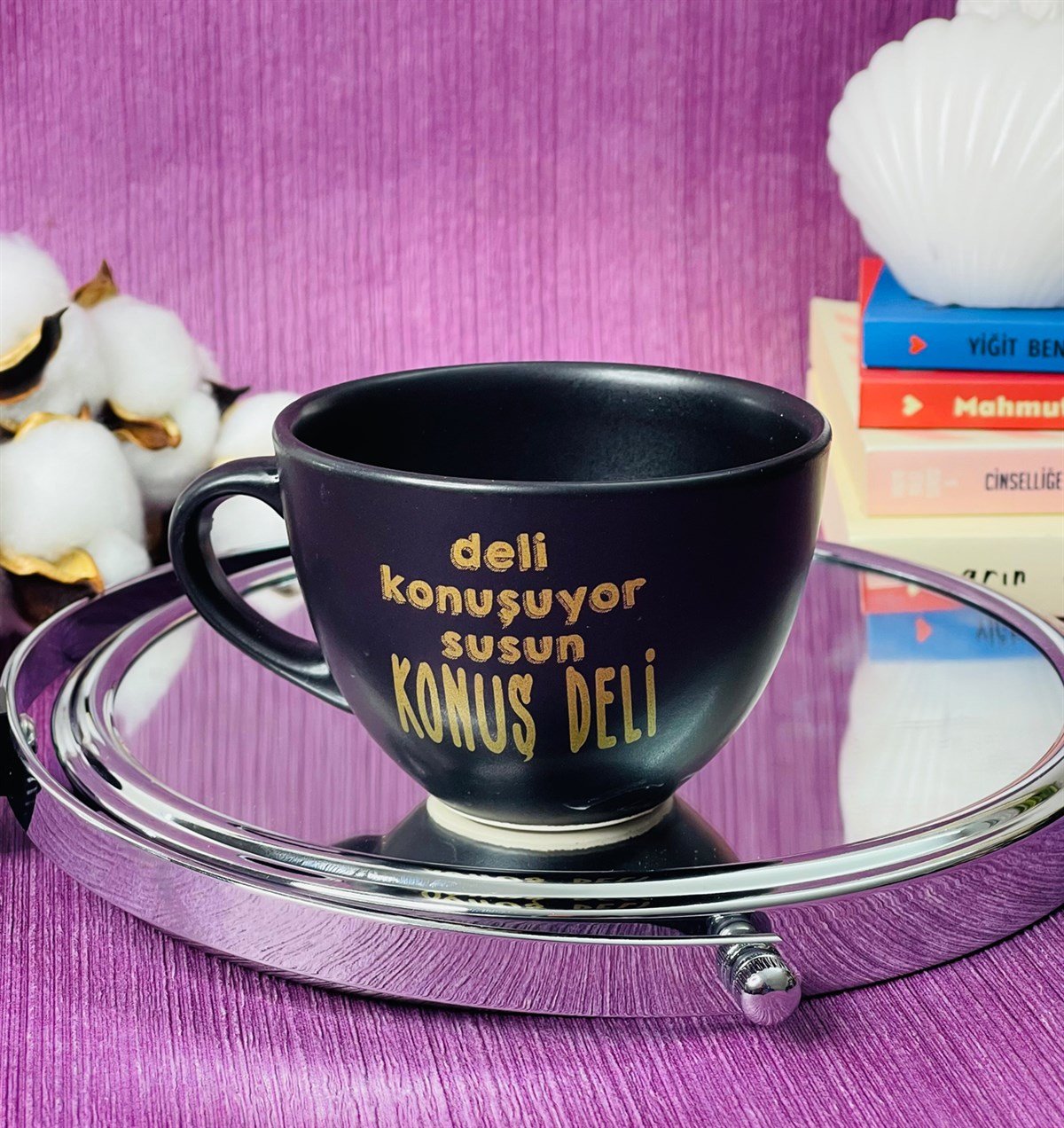 Deli Konuşuyor Konuş Deli Gold Yazı Tasarımlı 6 Cm Kupa BardakgiftmodaGmkp100253