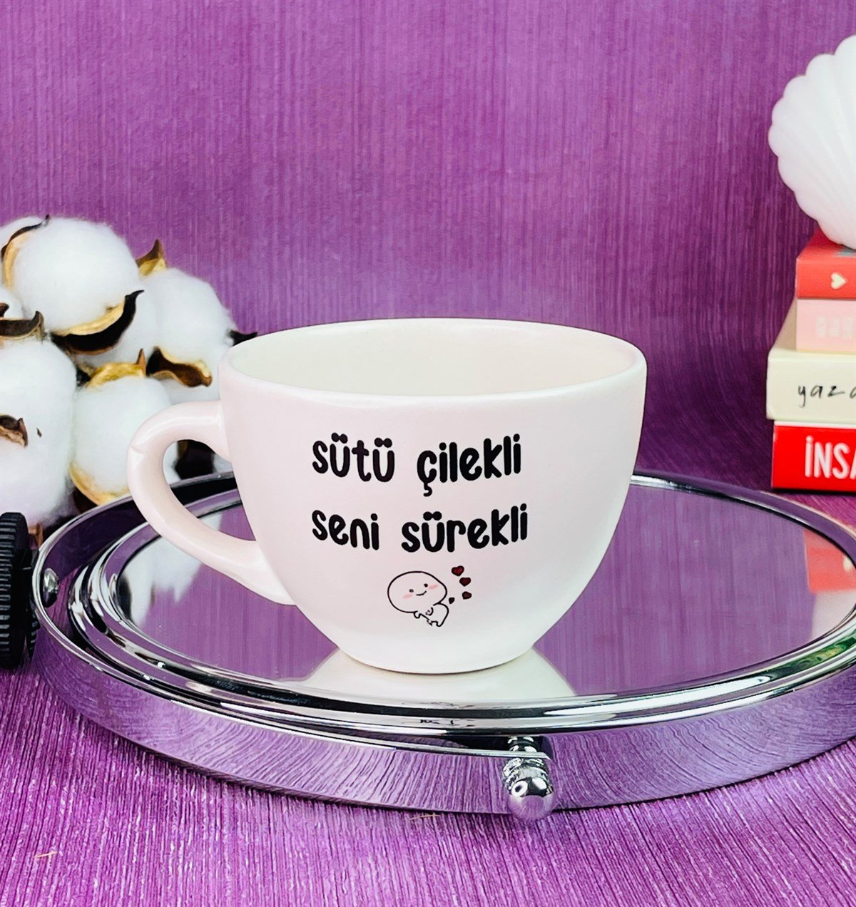 Sütü Çilekli Seni Sürekli Tasarımlı 6 Cm Kupa BardakgiftmodaGmkp100275