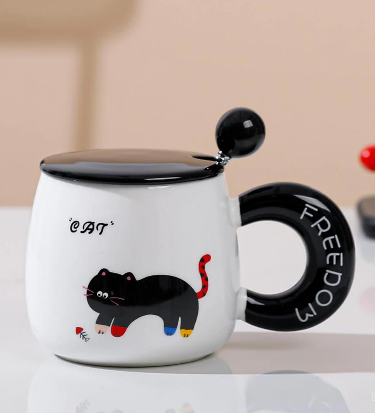 Şirin Kedi Köpek Kedi Temalı Seramik KupagiftmodaBM-1453