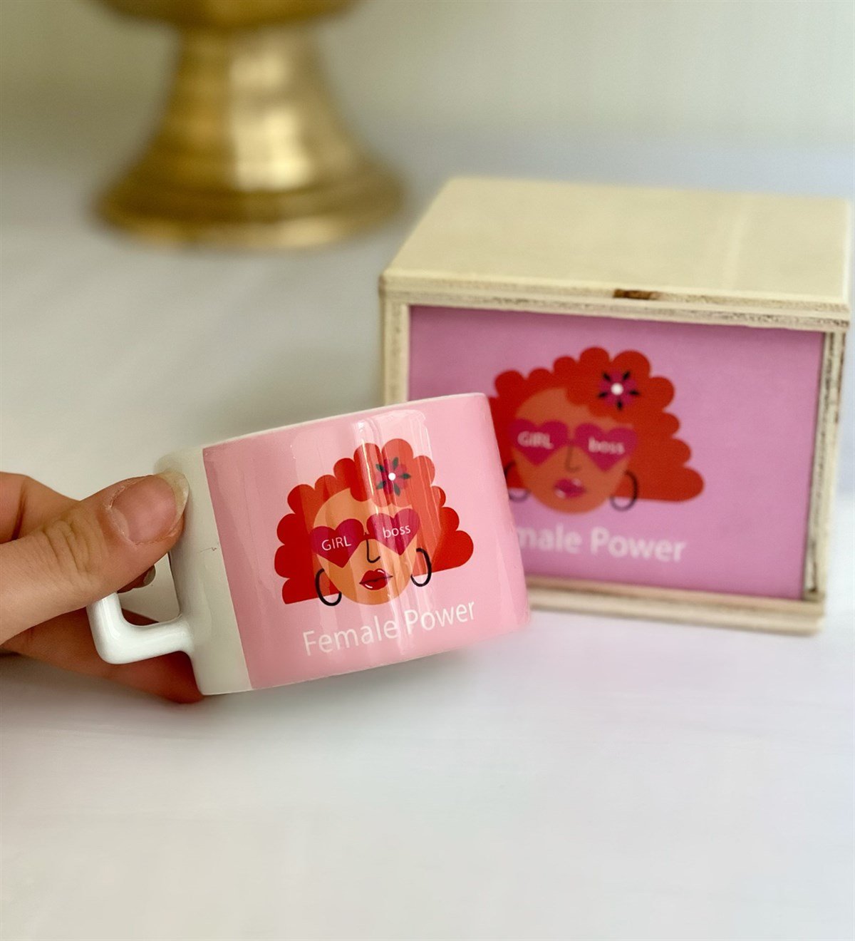 Kadın Gücü Tasarımlı Kutulu KupaGiftmodaGmkp100145
